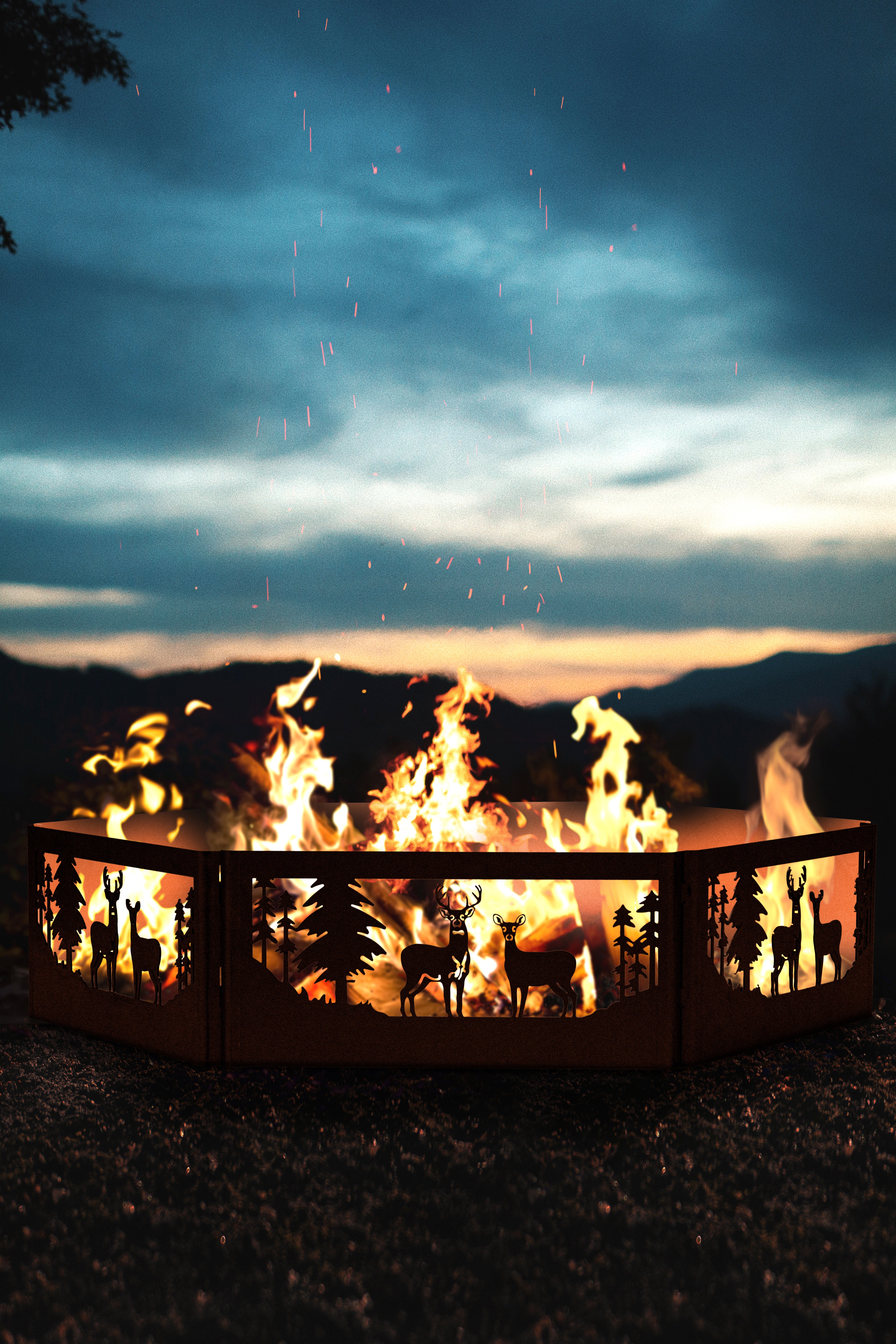 Hand-Crafted Portable Deer Fire Ring w/ WARRANTY
