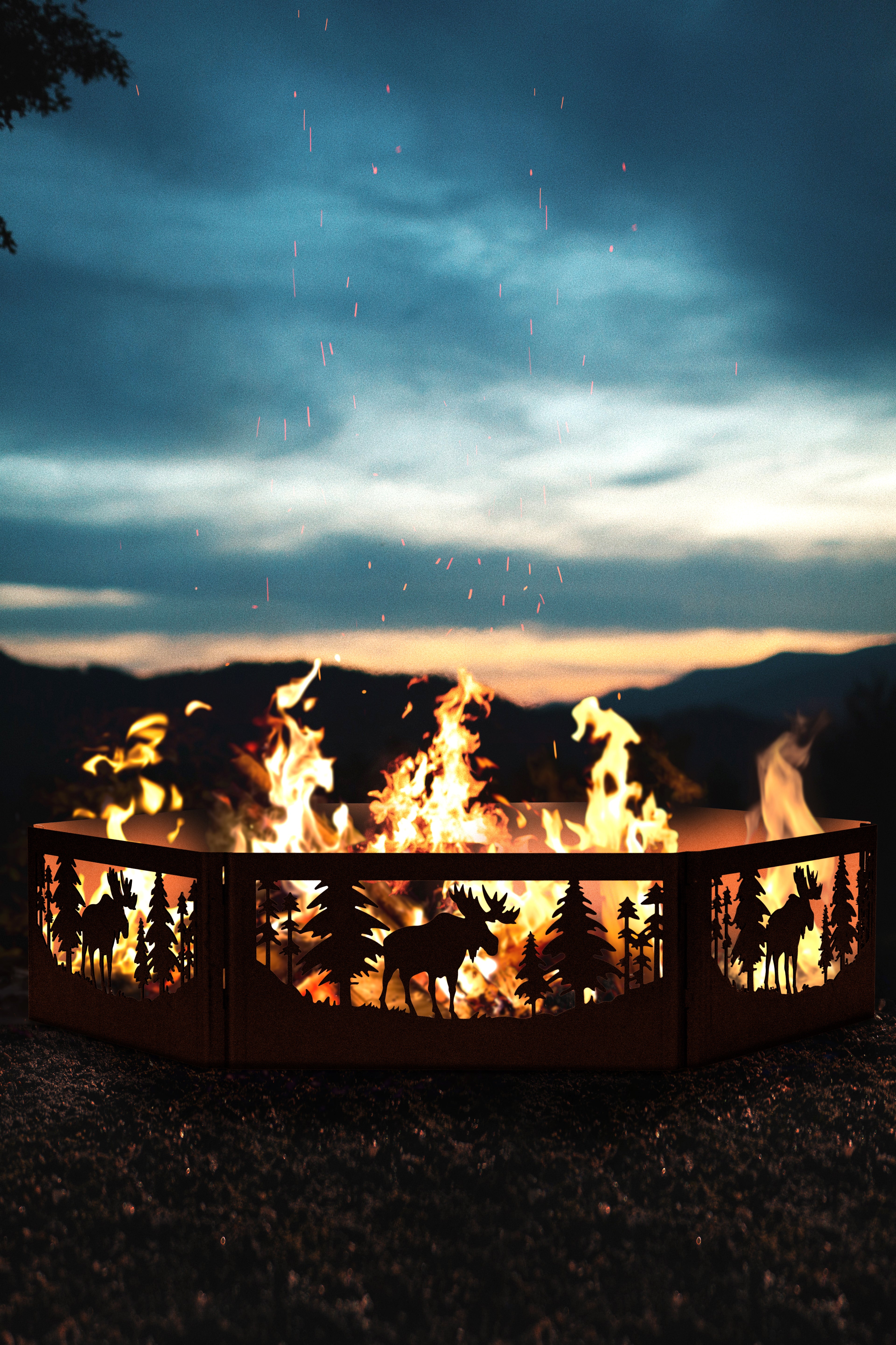 Hand-Crafted Portable Moose Fire Ring w/ WARRANTY