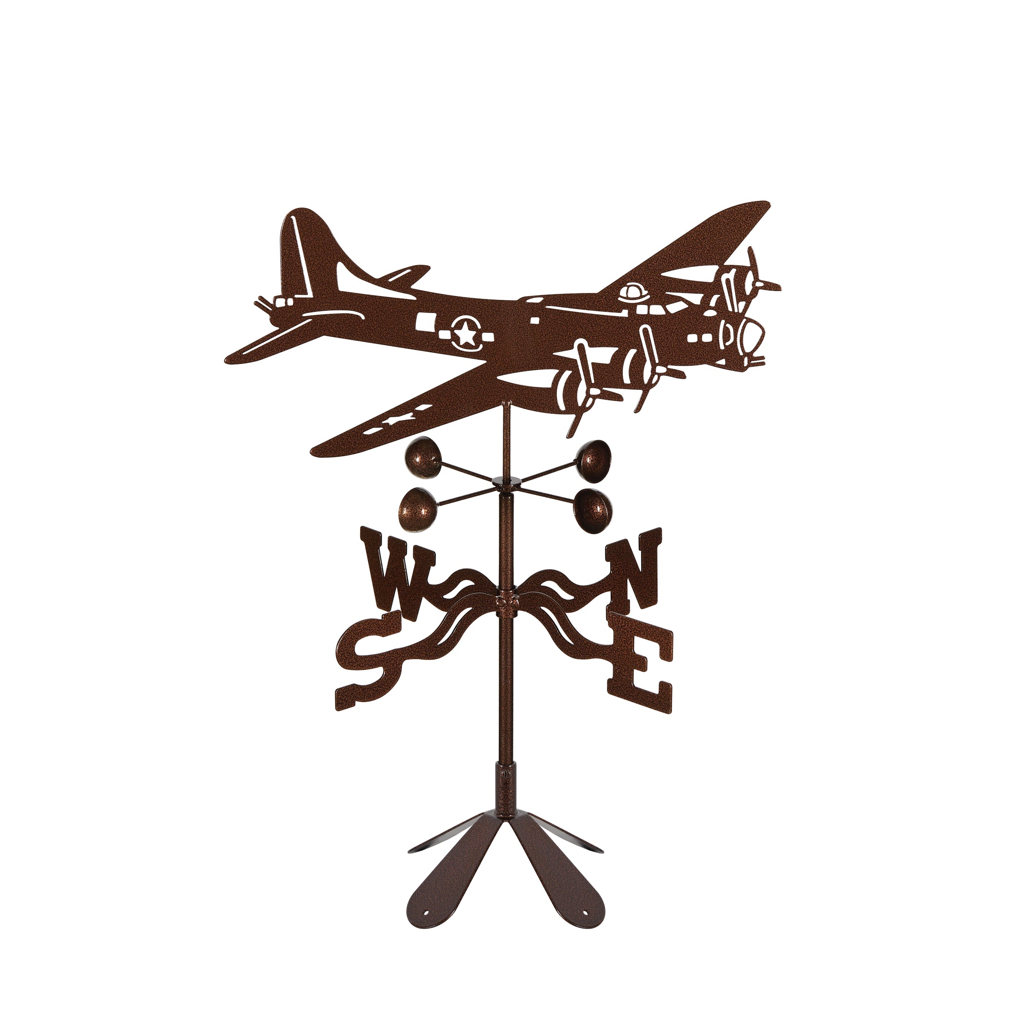 B-17 Airplane Weathervane 4 Sided Mount