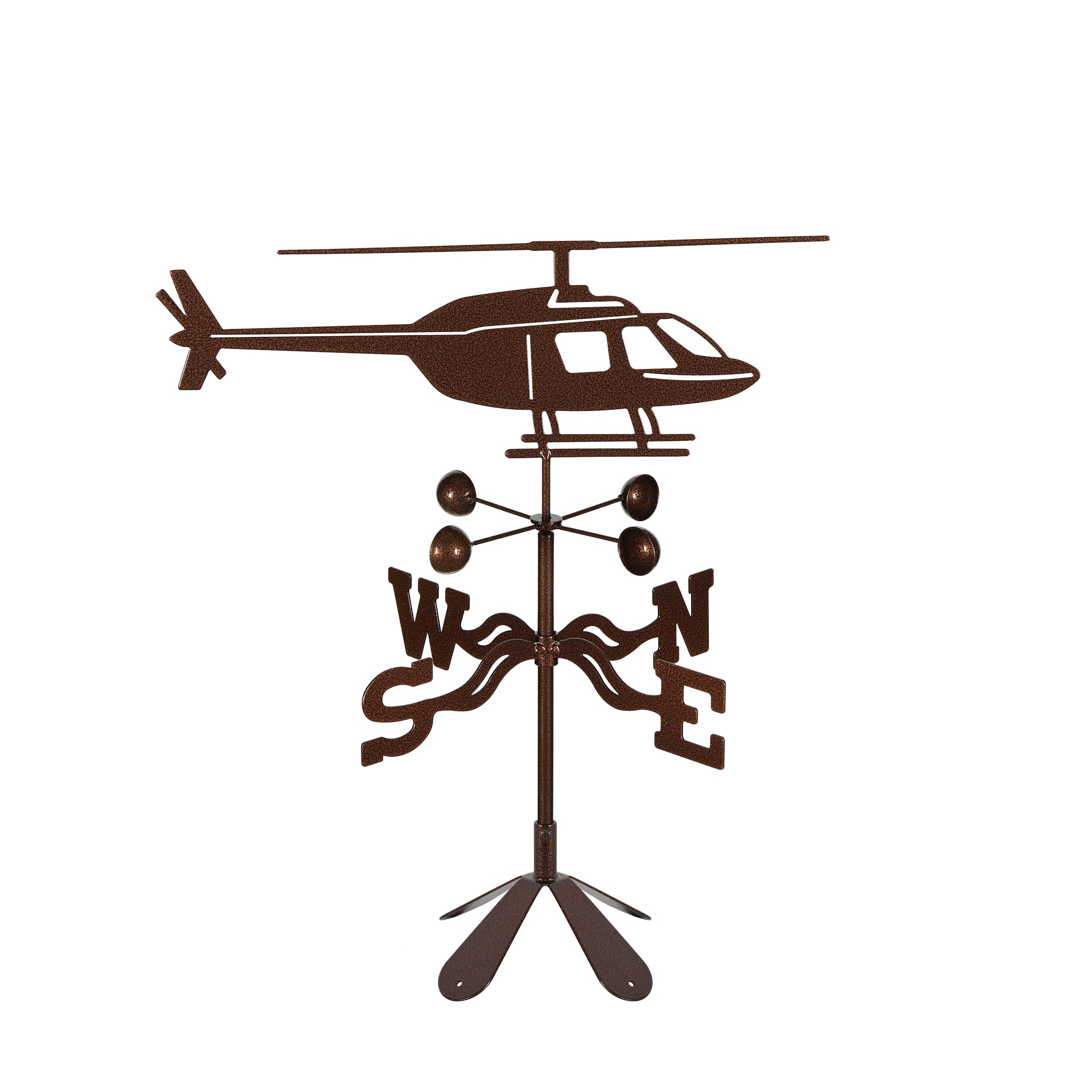 Helicopter Weathervane 4 Sided Mount