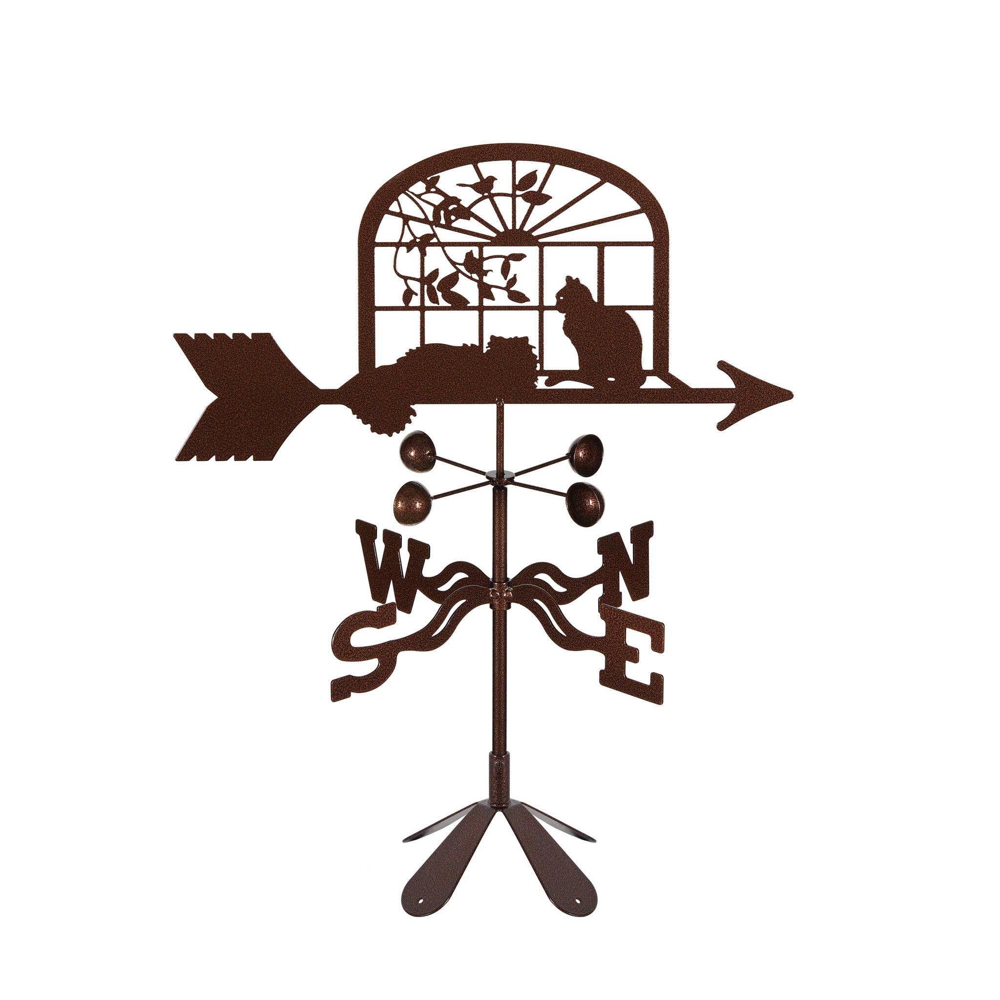 Cats In Window Weathervane 4 Sided Mount