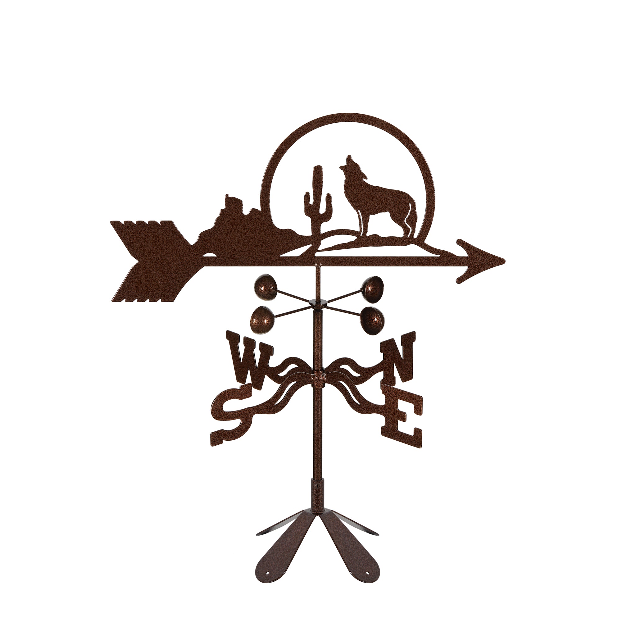 Coyote with Cactus Weathervane 4 Sided Mount