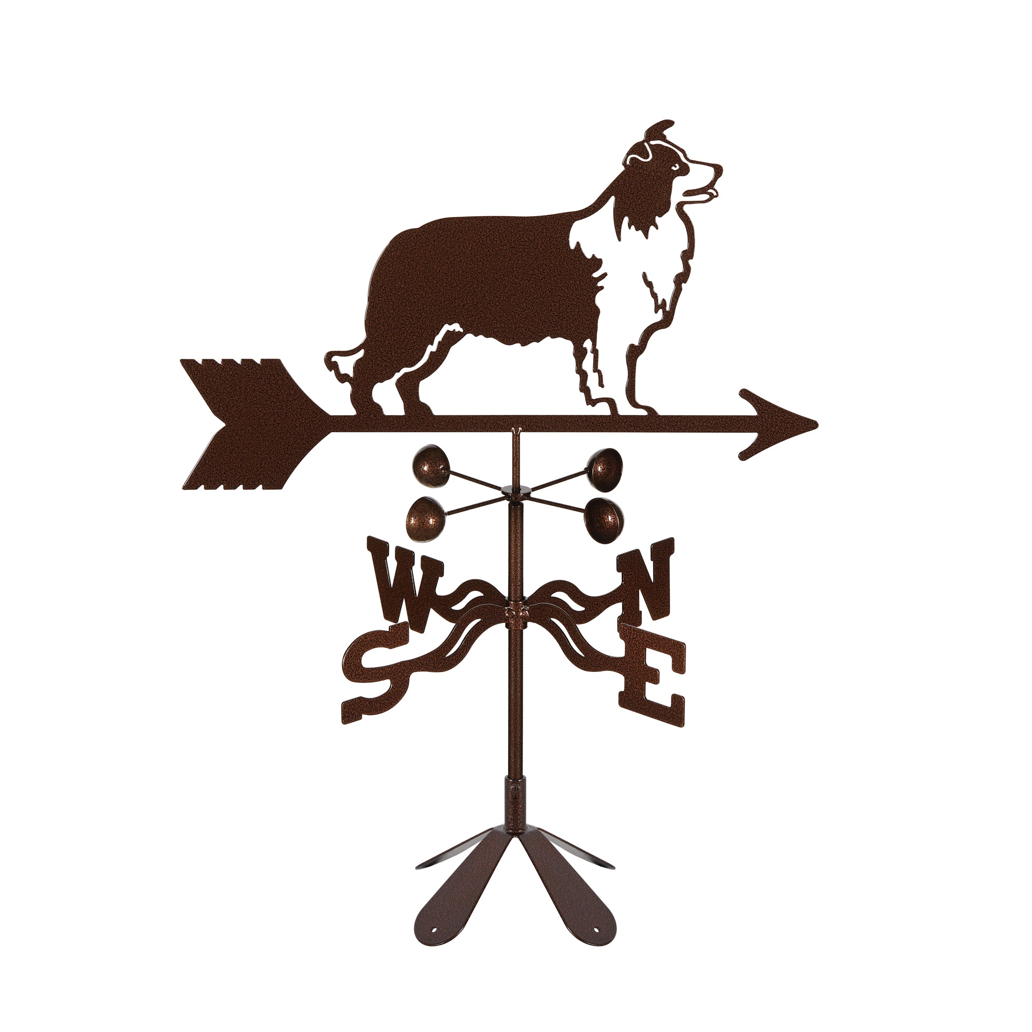 Border Collie Weathervane 4 Sided Mount