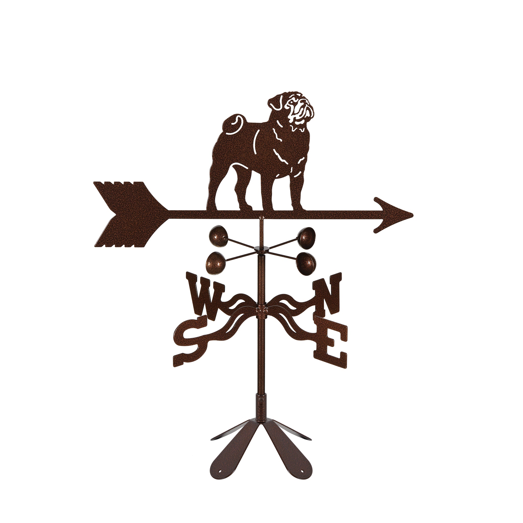 Pug Weathervane 4 Sided Mount