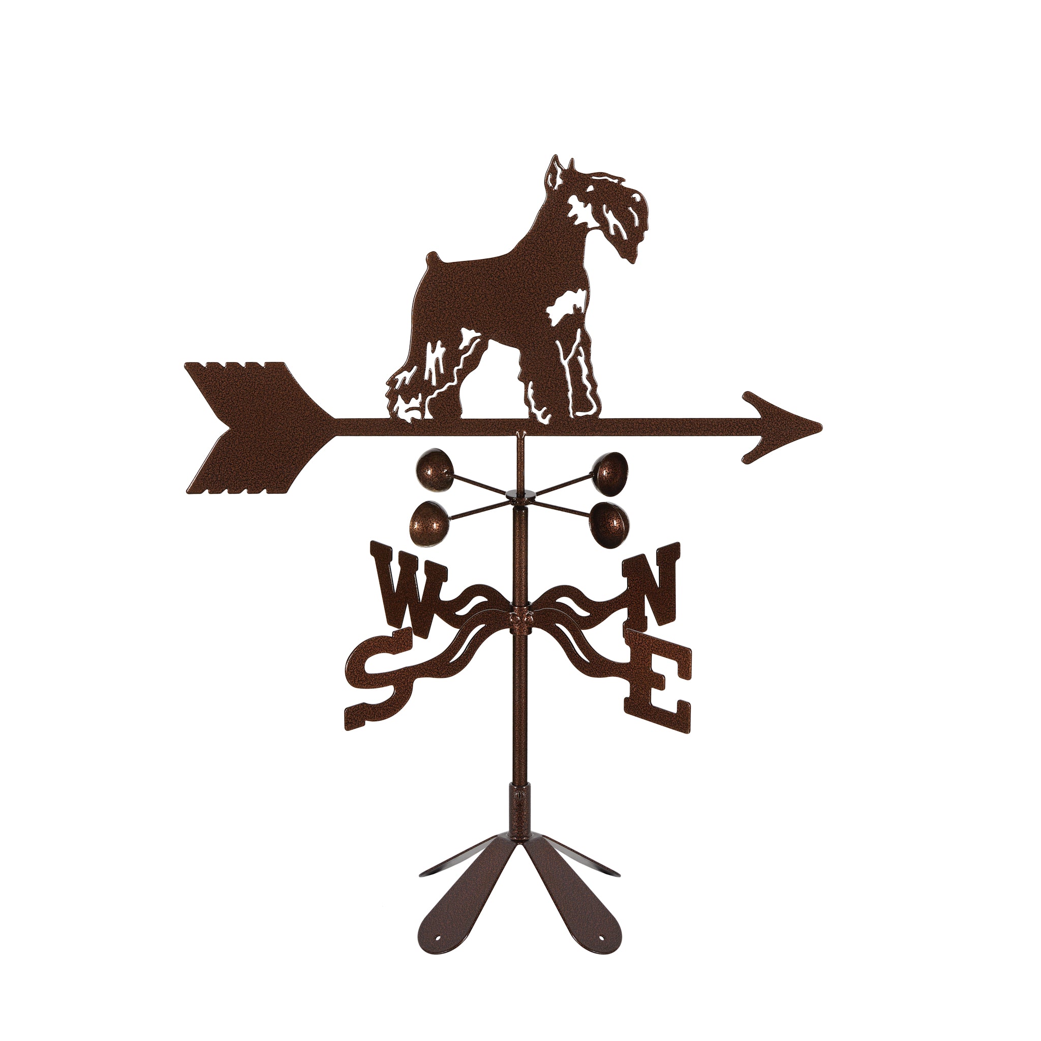 Schnauzer Weathervane 4 Sided Mount