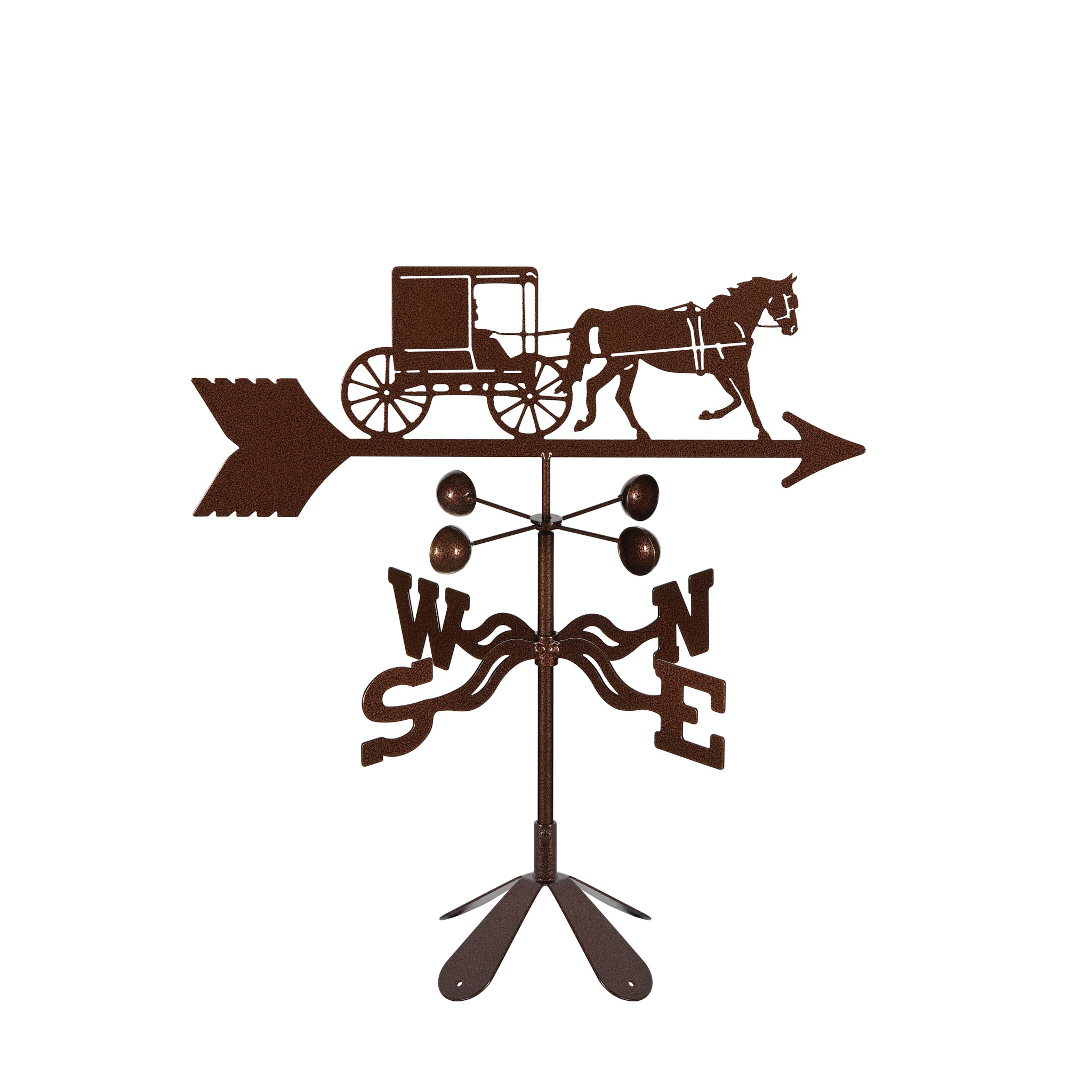 Amish Horse & Buggy Weathervane 4 Sided Mount