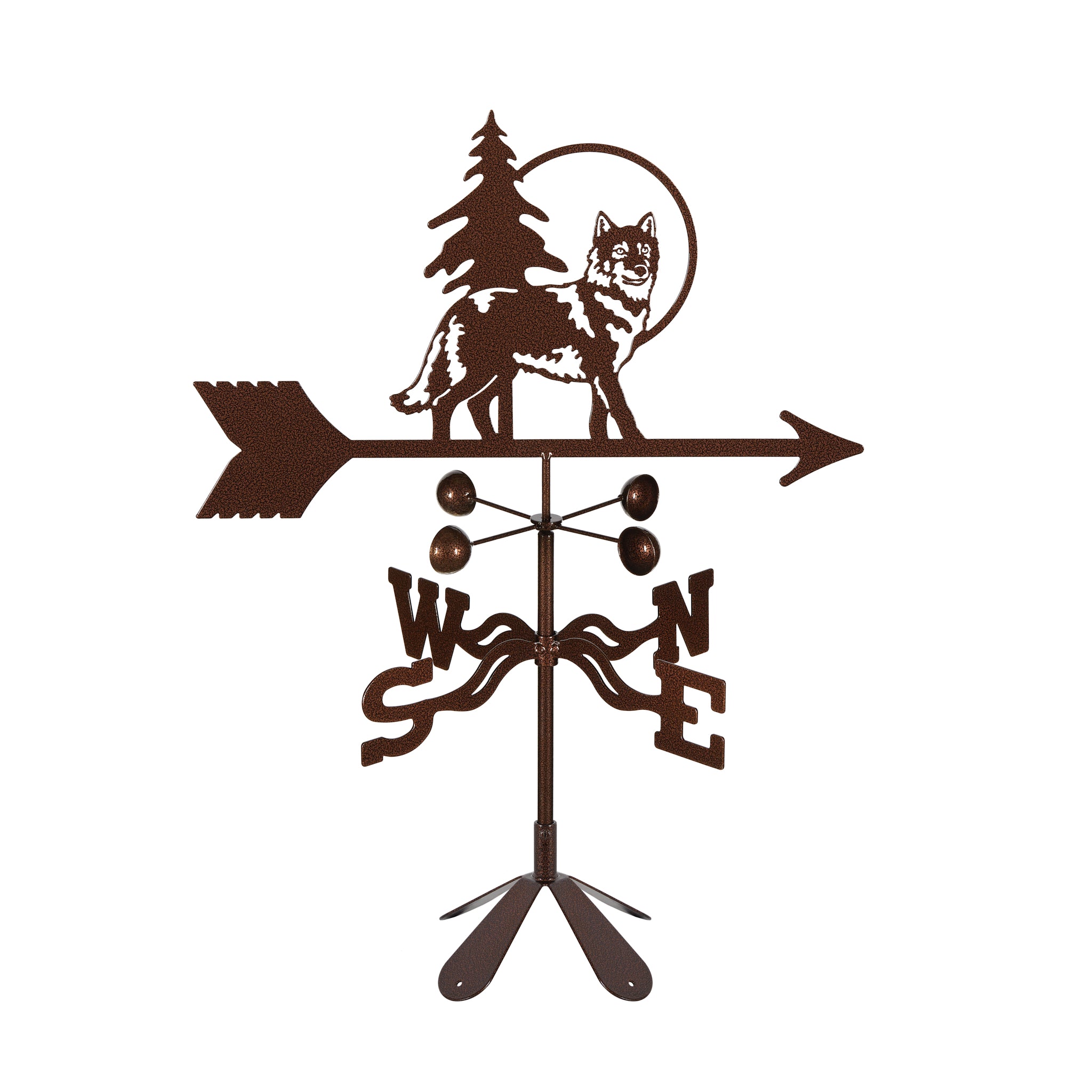 Wolf Weathervane 4 Sided Mount