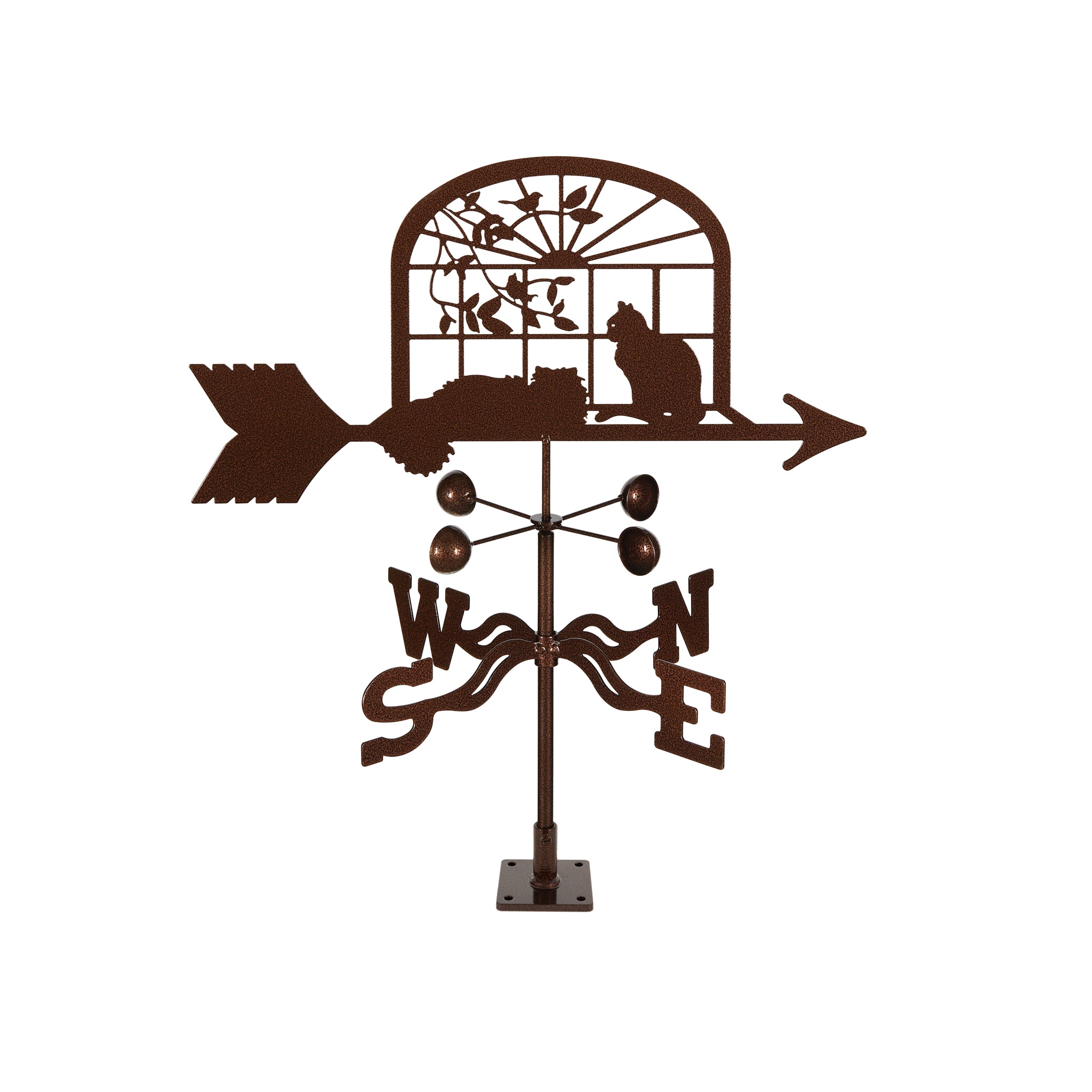 Cats In Window Weathervane Deck Mount