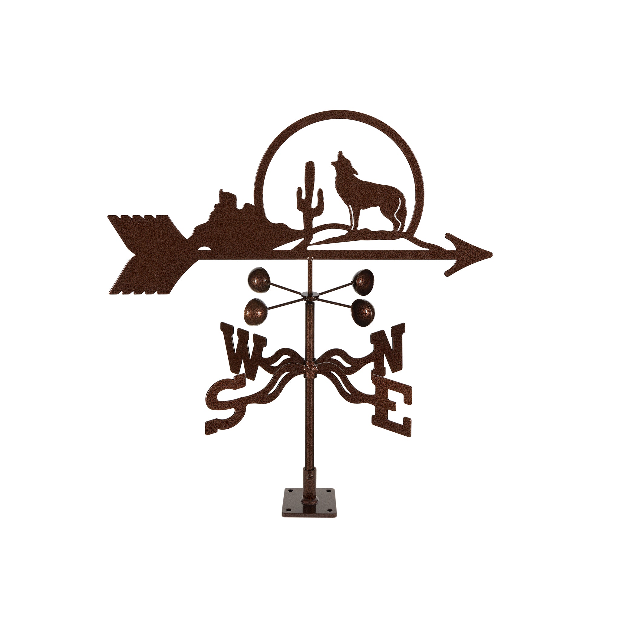 Coyote with Cactus Weathervane Deck Mount