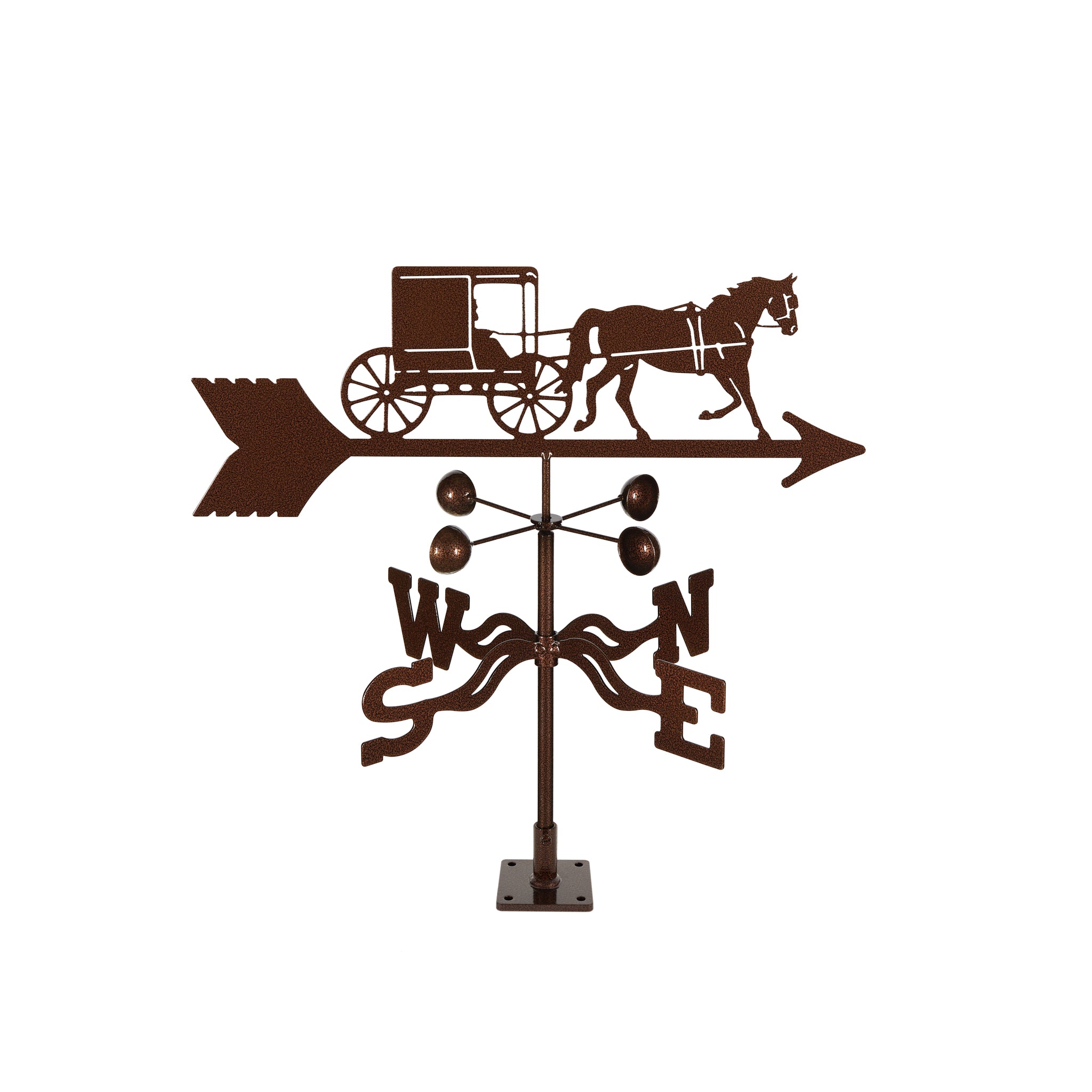 Amish Horse & Buggy Weathervane Deck Mount