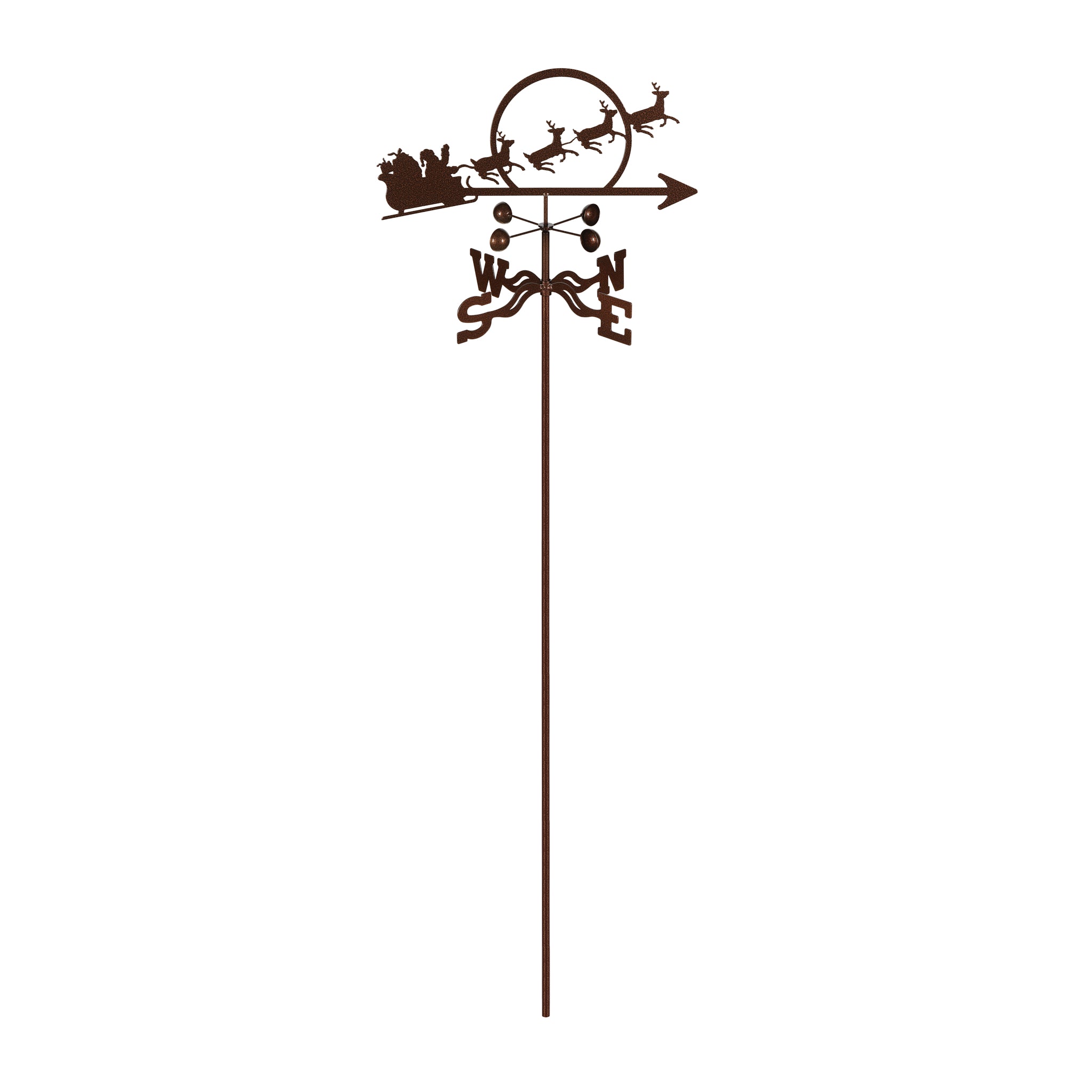 Santa With Sleigh Weathervane Garden Mount