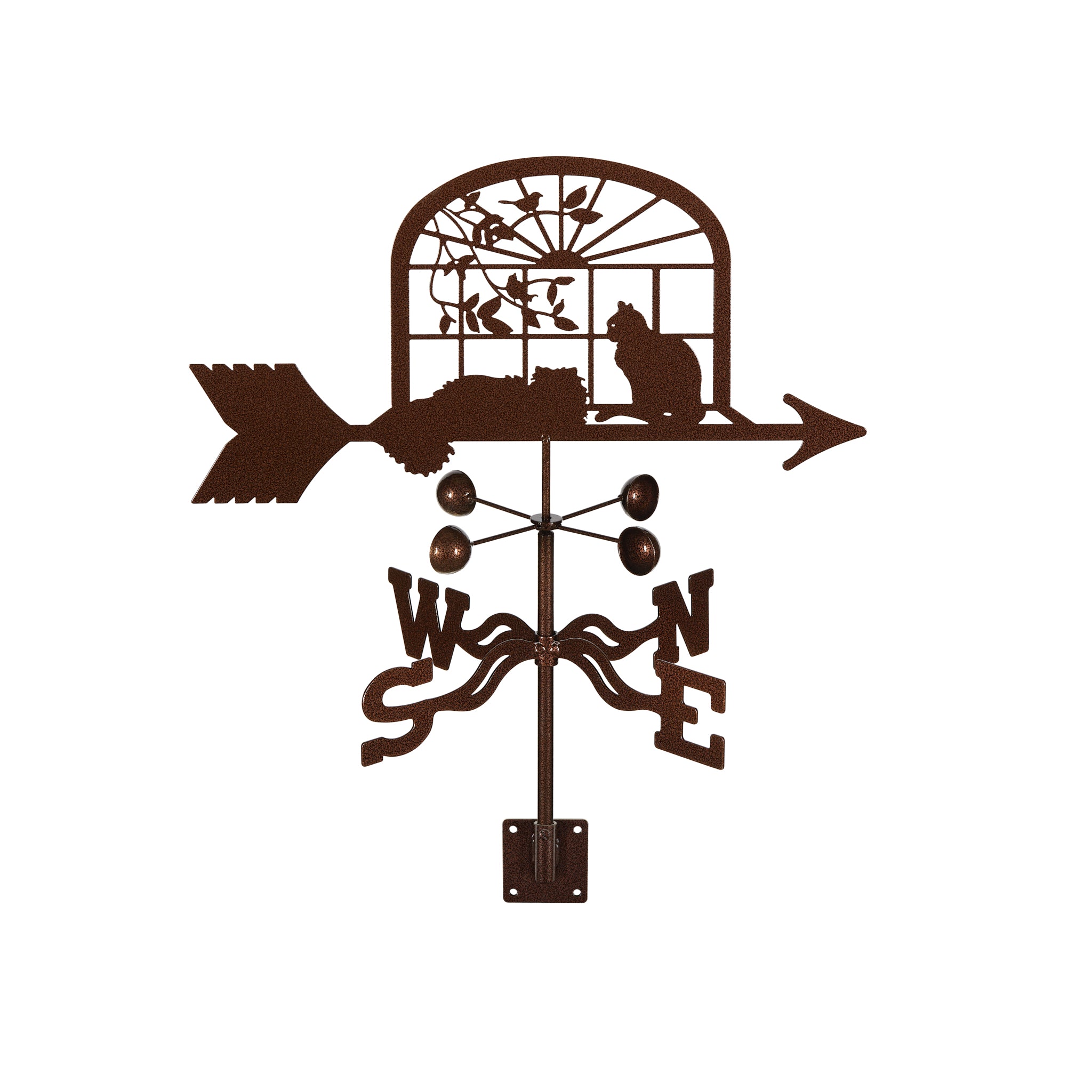 Cats In Window Weathervane Post Mount