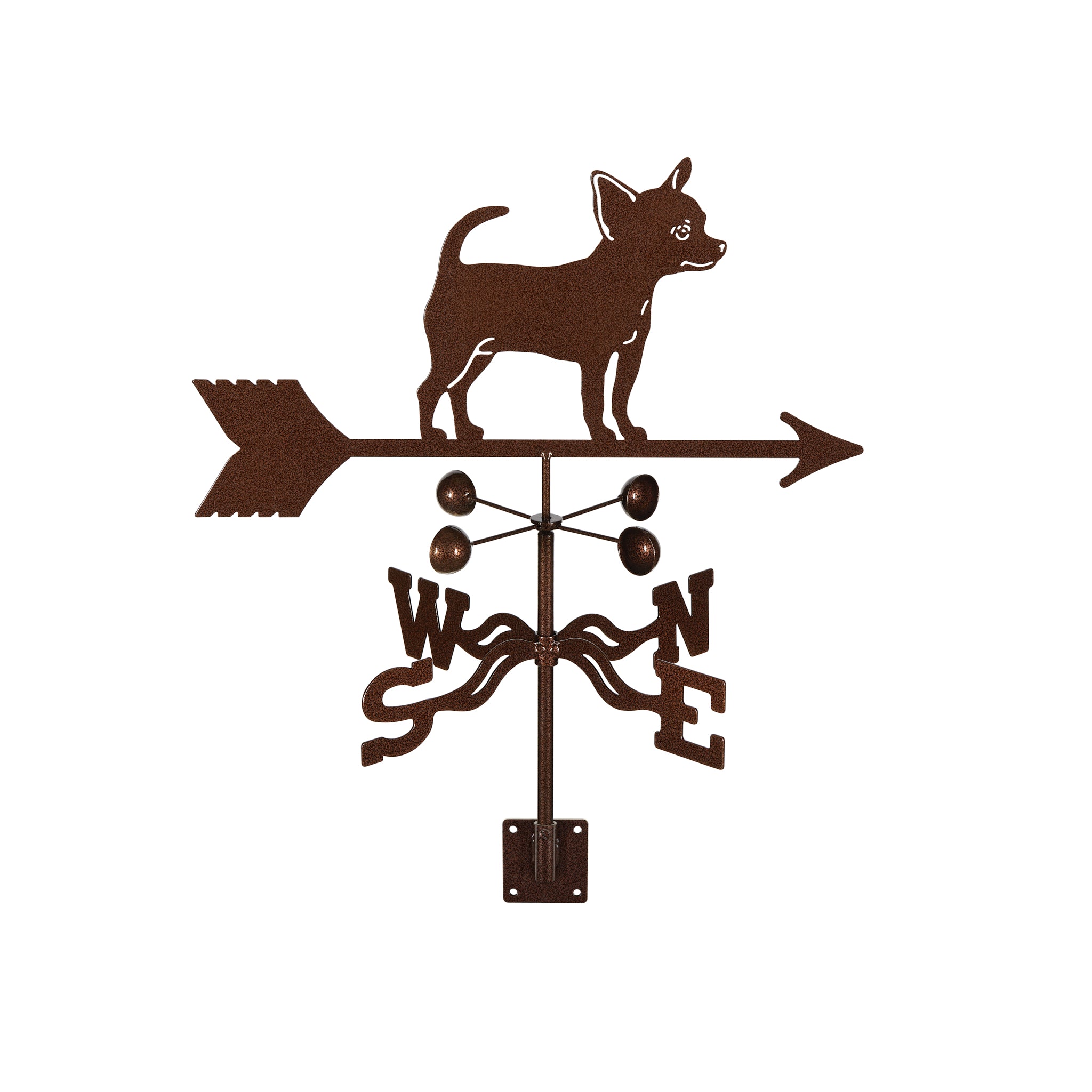 Chihuahua Weathervane Post Mount