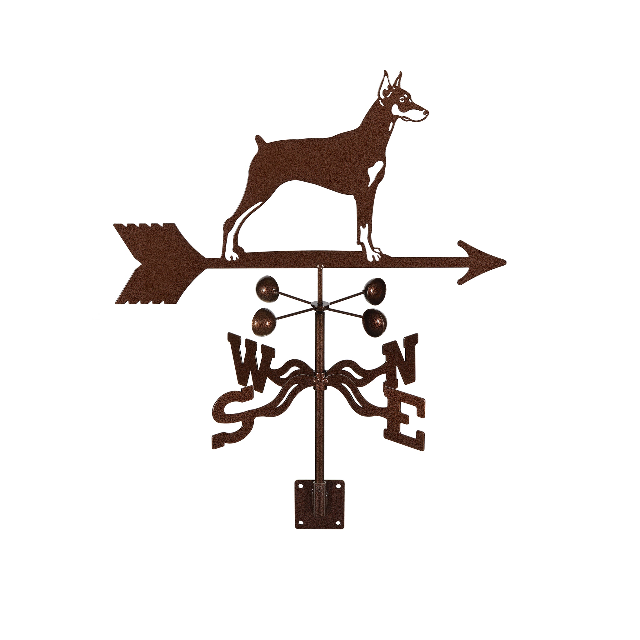 Doberman Weathervane Post Mount