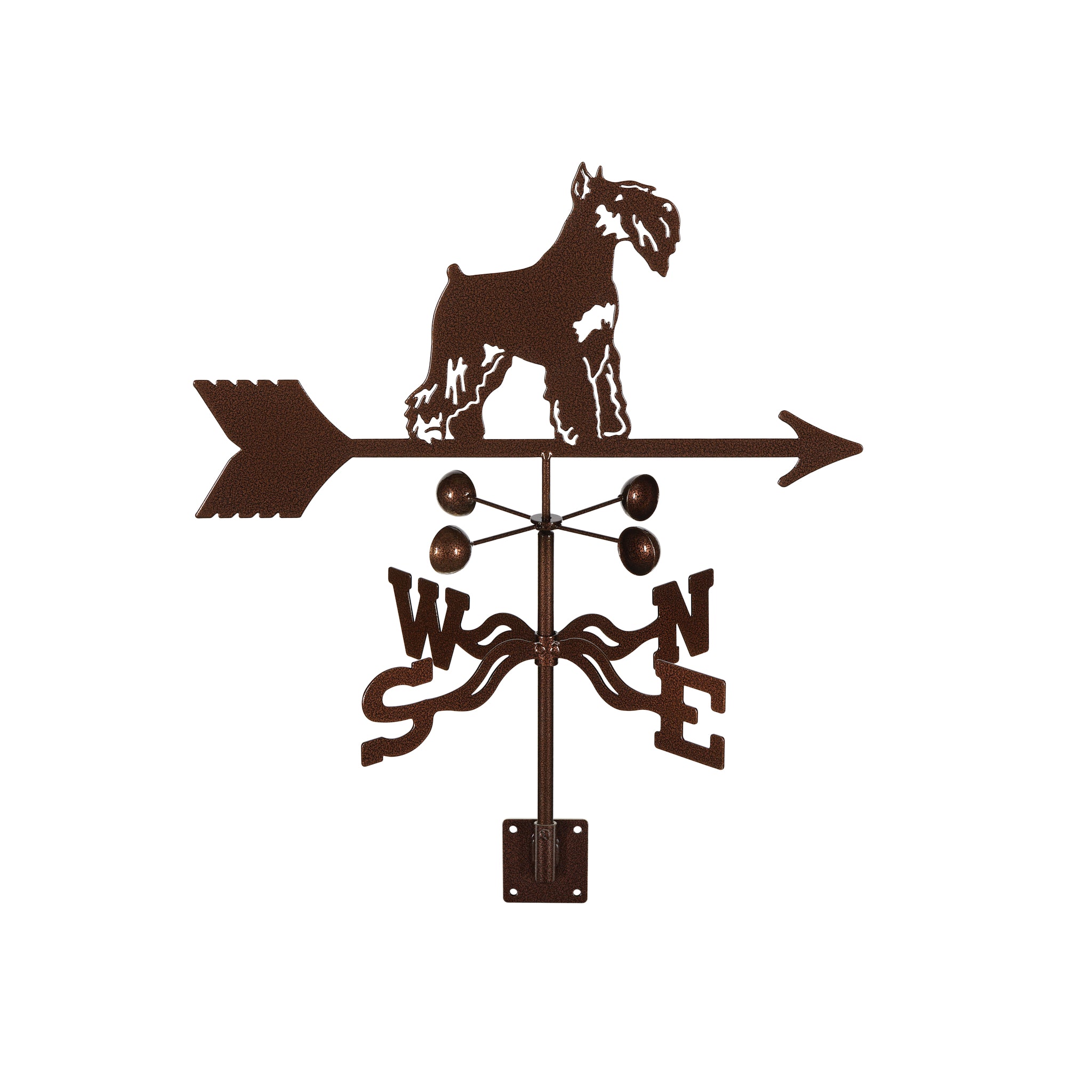 Schnauzer Weathervane Post Mount