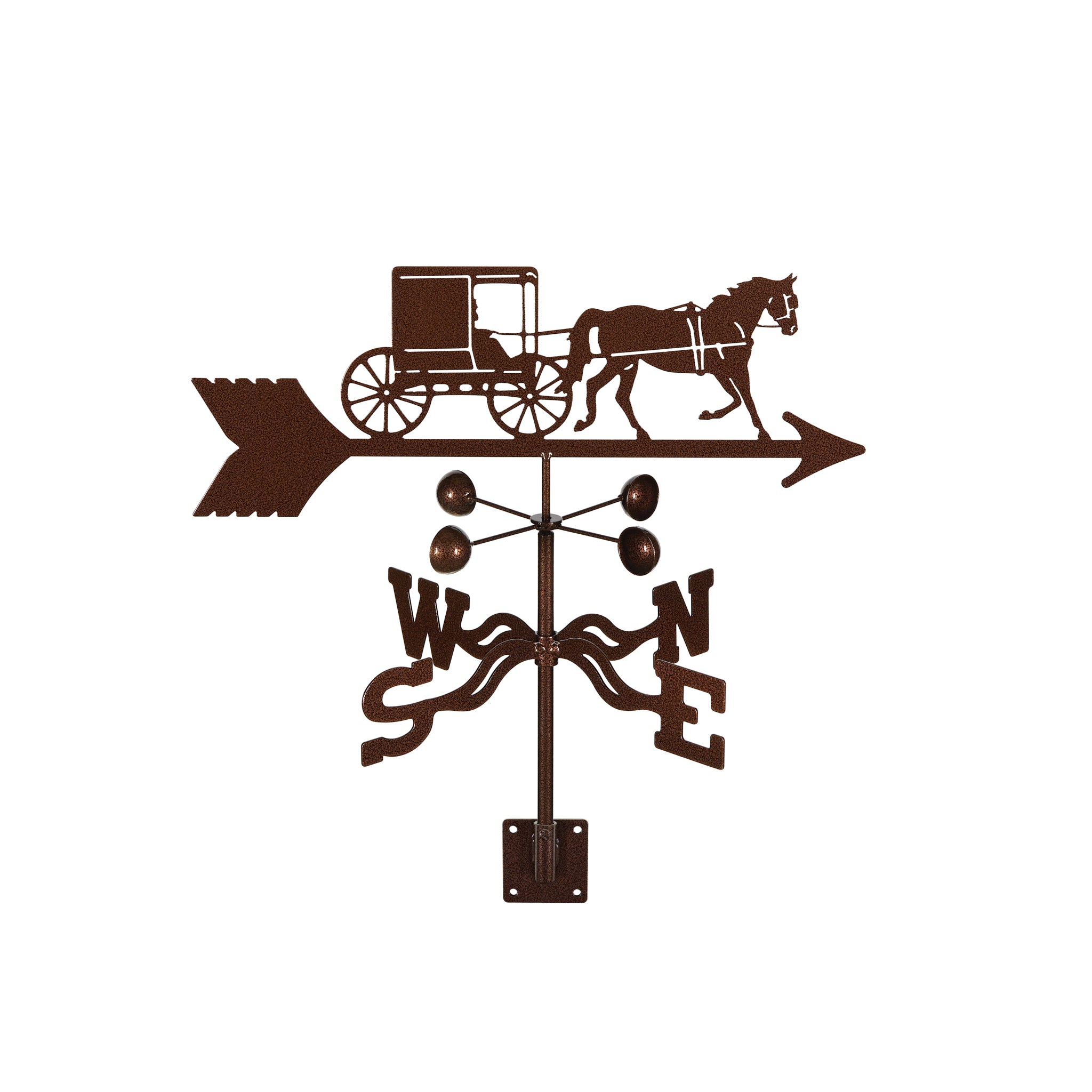 Amish Horse & Buggy Weathervane Post Mount
