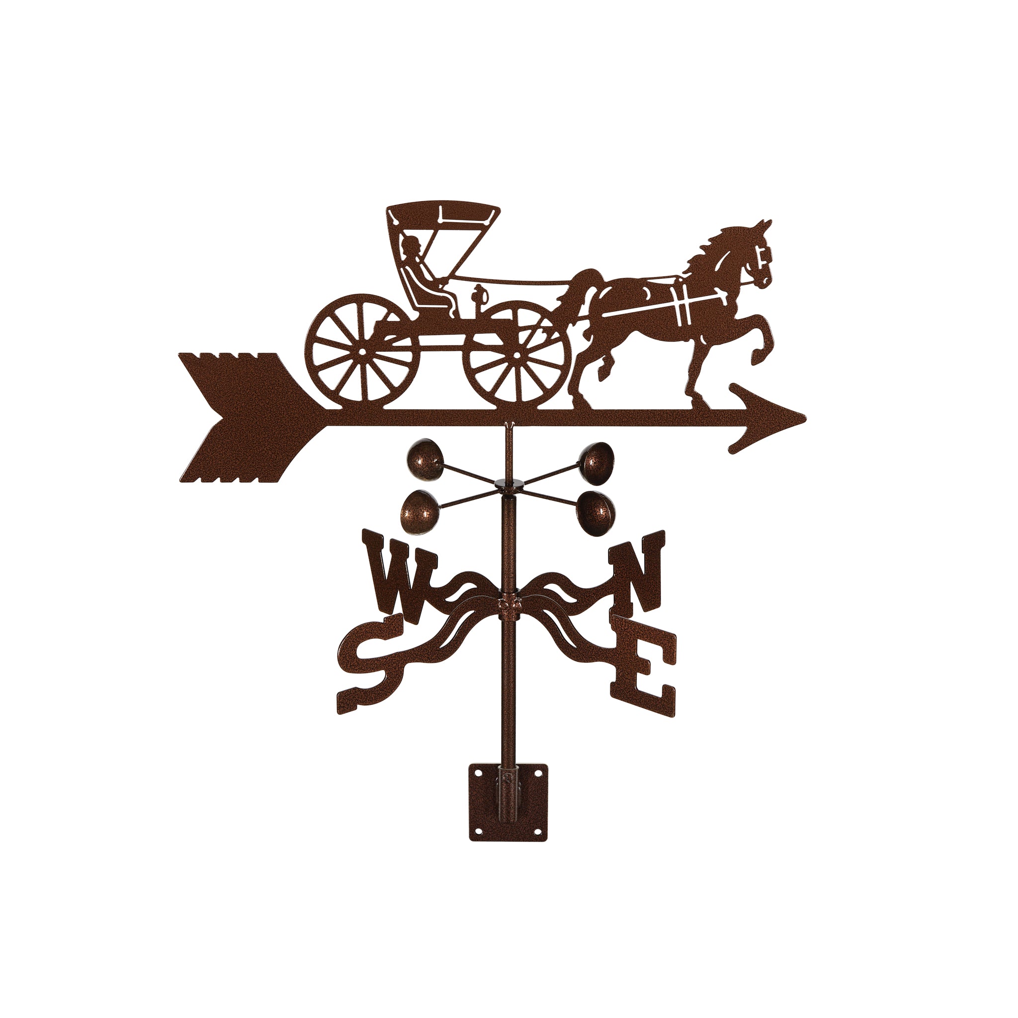 Doctor's Horse & Buggy Weathervane Post Mount