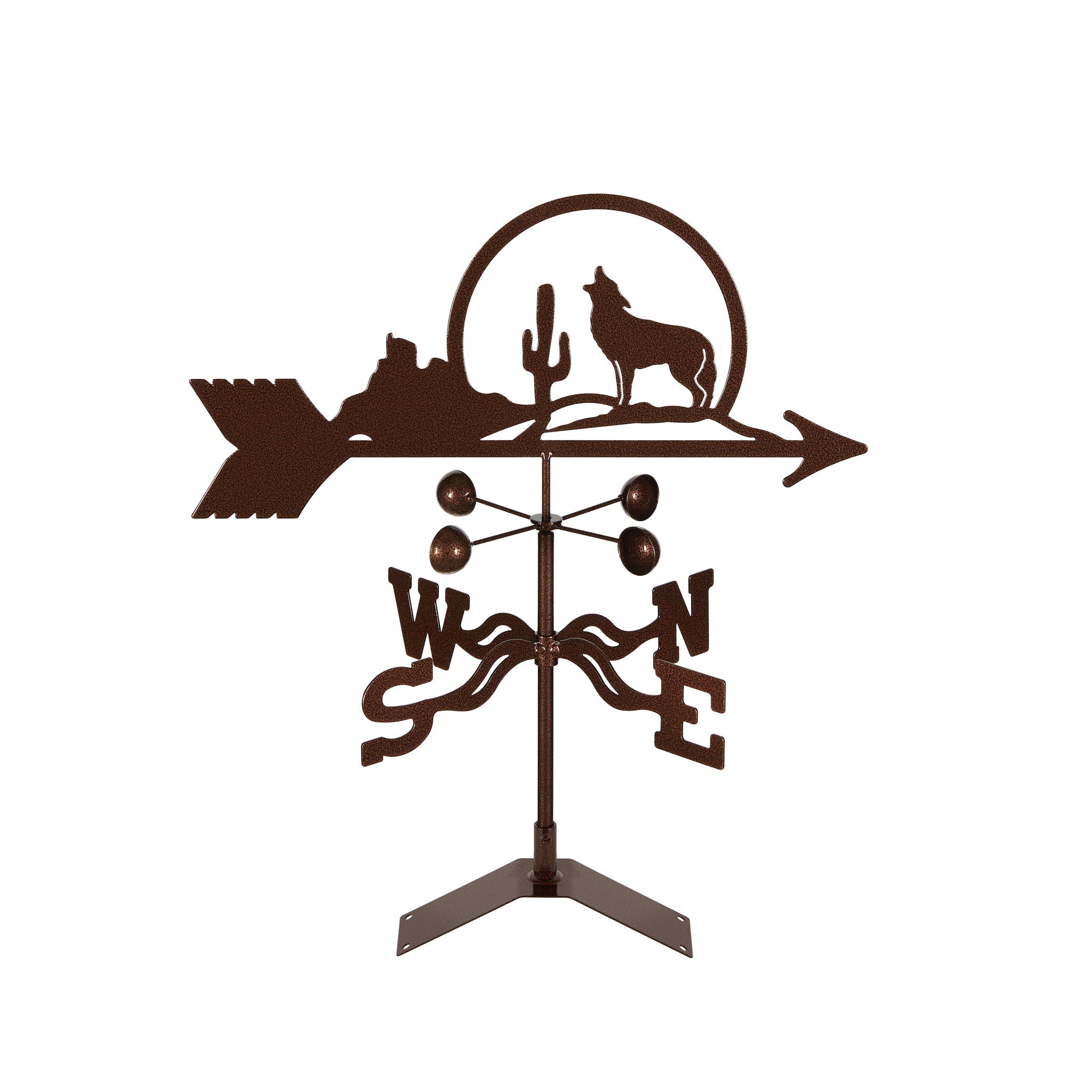 Coyote with Cactus Weathervane Roof Mount