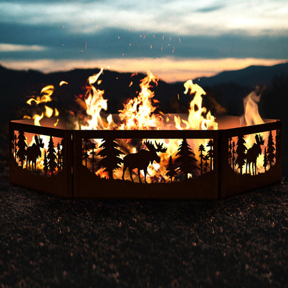 Hand-Crafted Portable Moose Fire Ring w/ WARRANTY