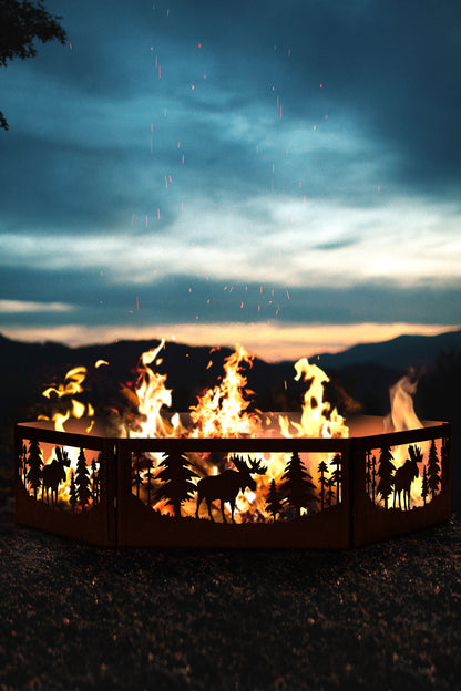 Hand-Crafted Portable Moose Fire Ring w/ WARRANTY