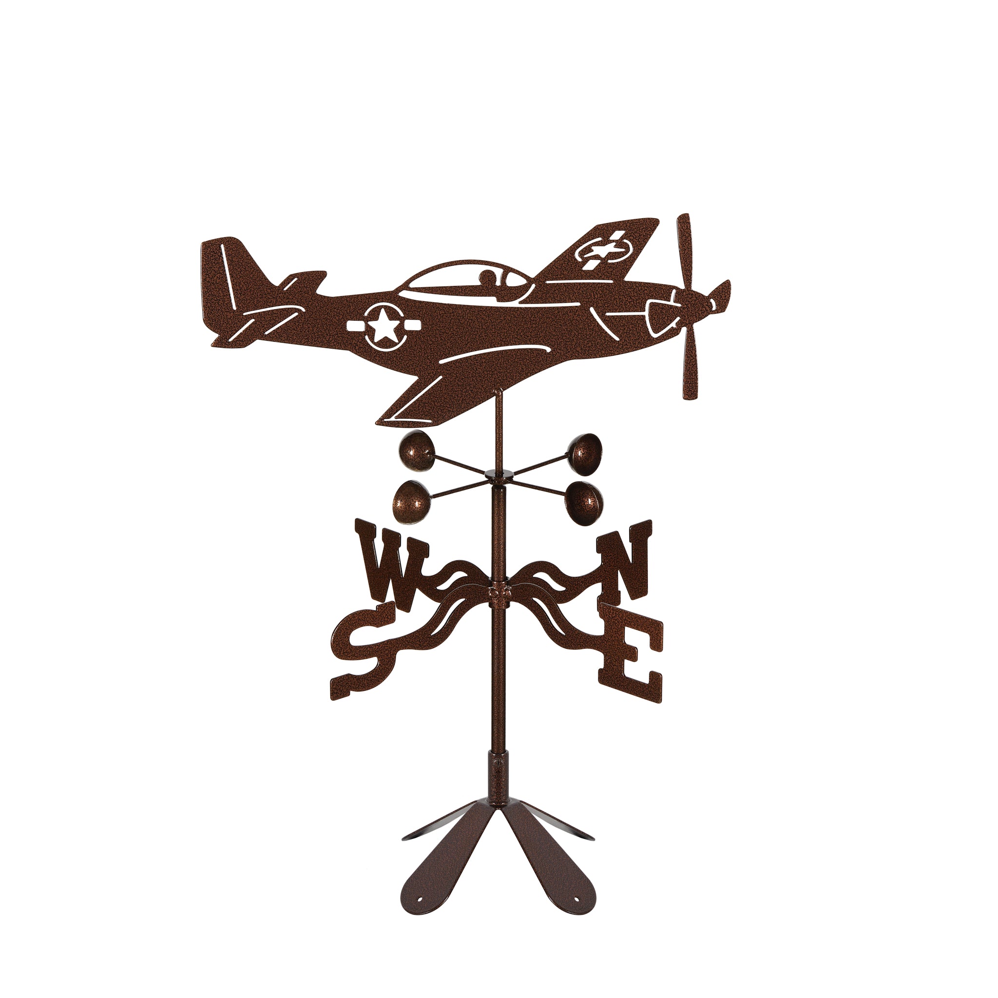 P-51 Mustang Airplane Weathervane 4 Sided Mount
