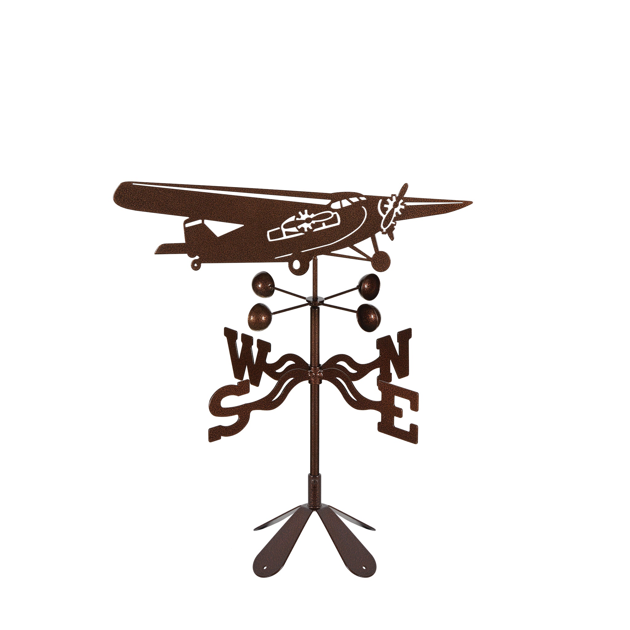 Tri-Motor Airplane Weathervane 4 Sided Mount