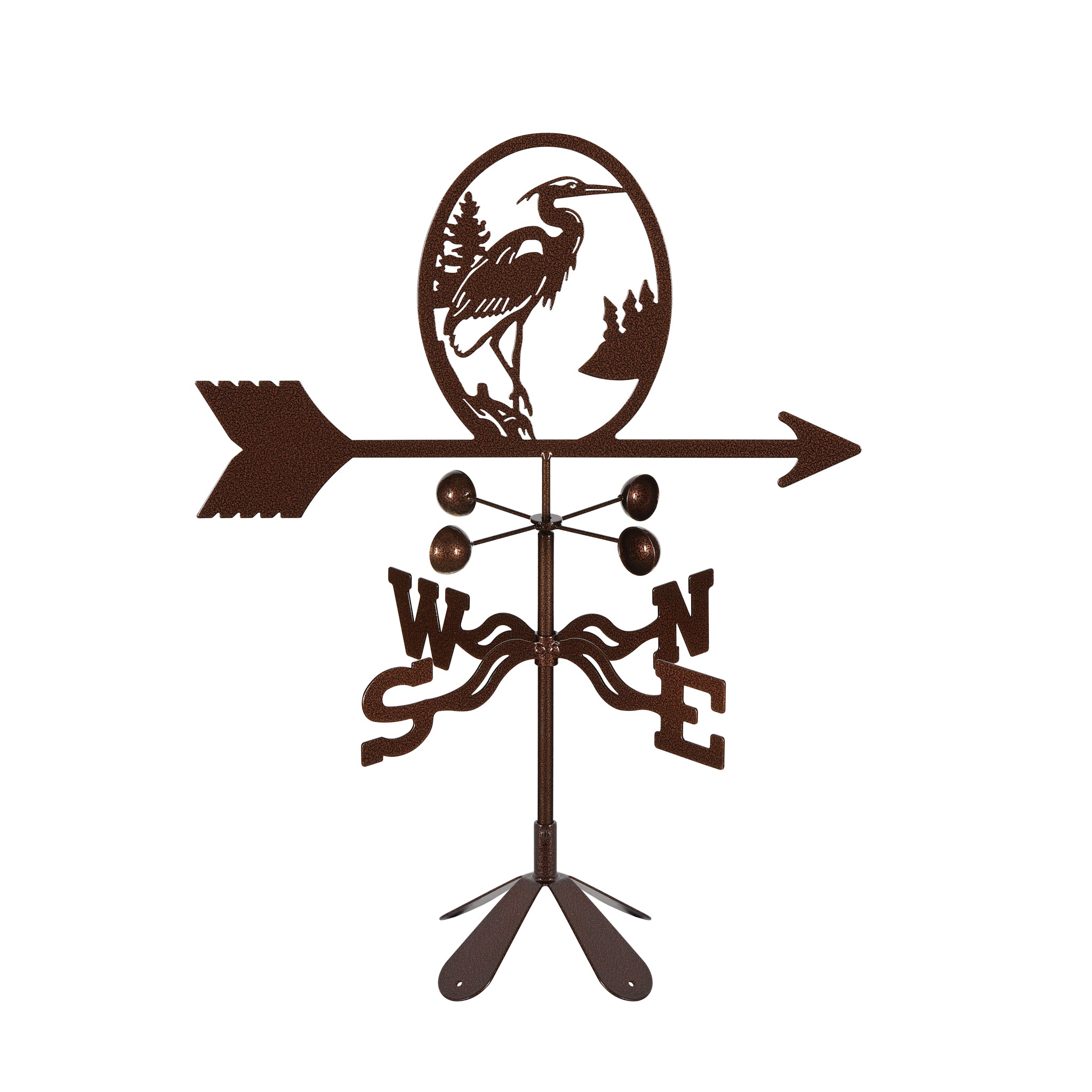 Heron Weathervane 4 Sided Mount