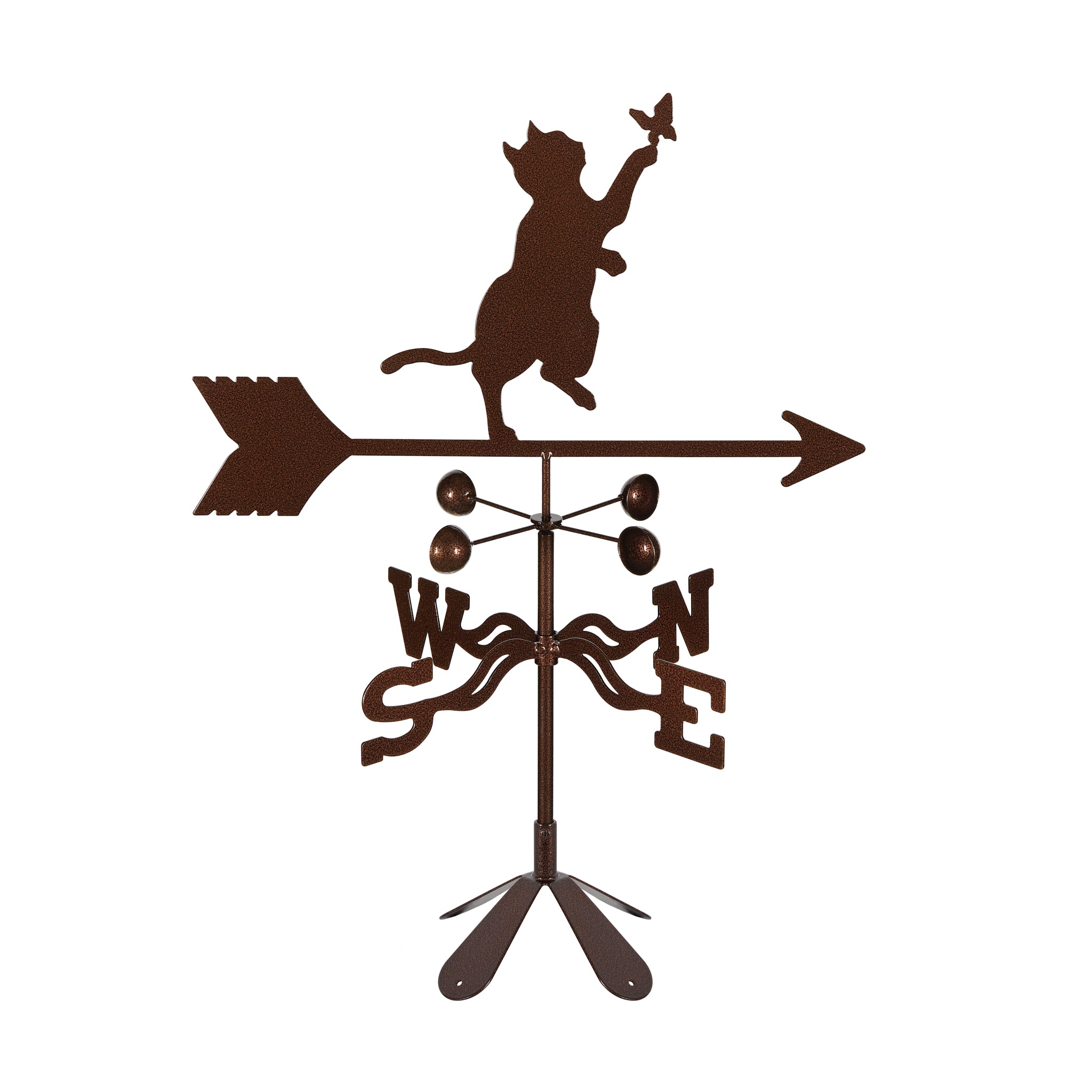 Cat & Butterfly Weathervane 4 Sided Mount