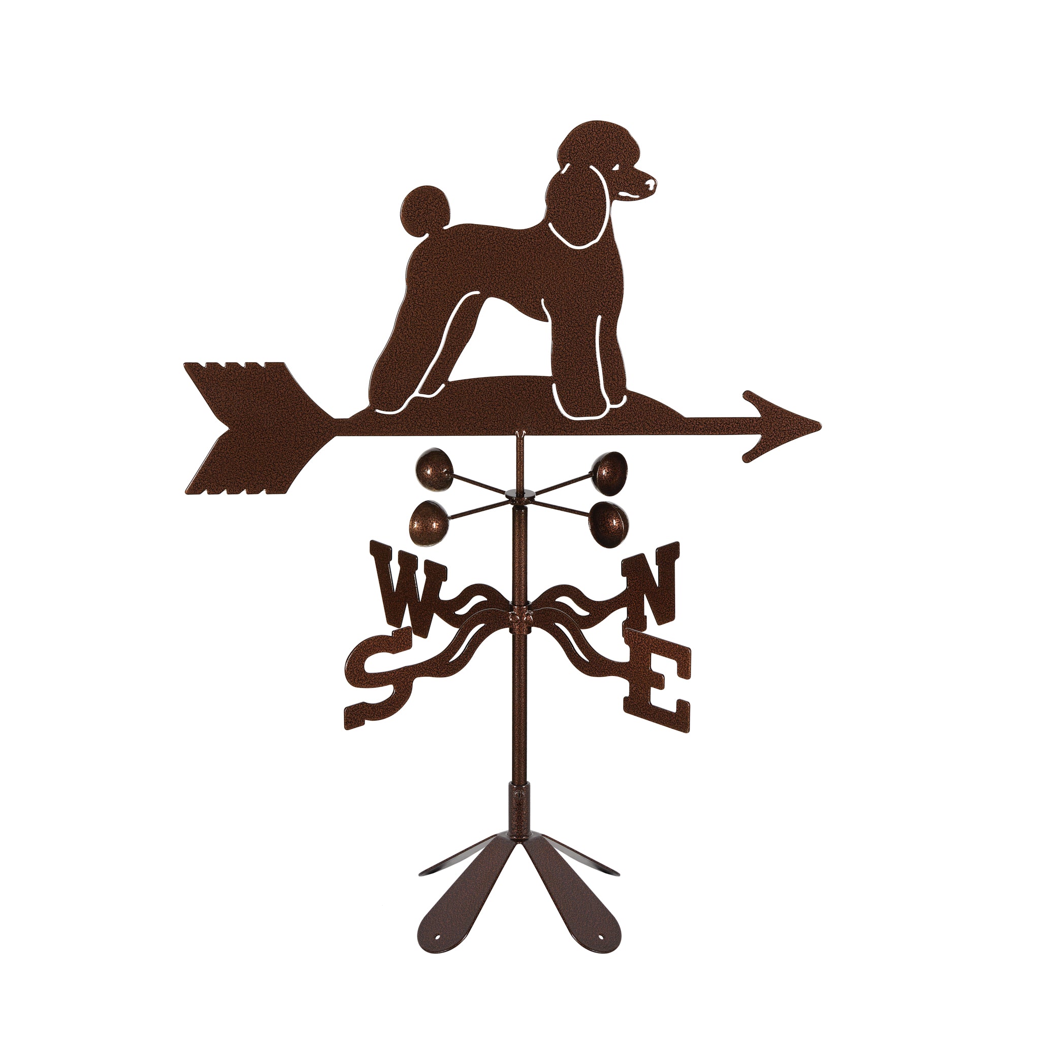 Poodle Weathervane 4 Sided Mount