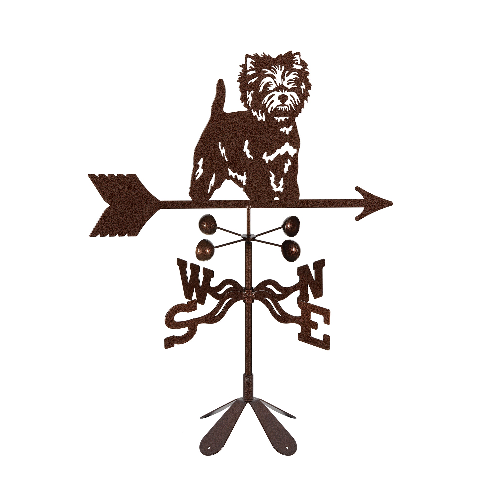 Westie Weathervane 4 Sided Mount