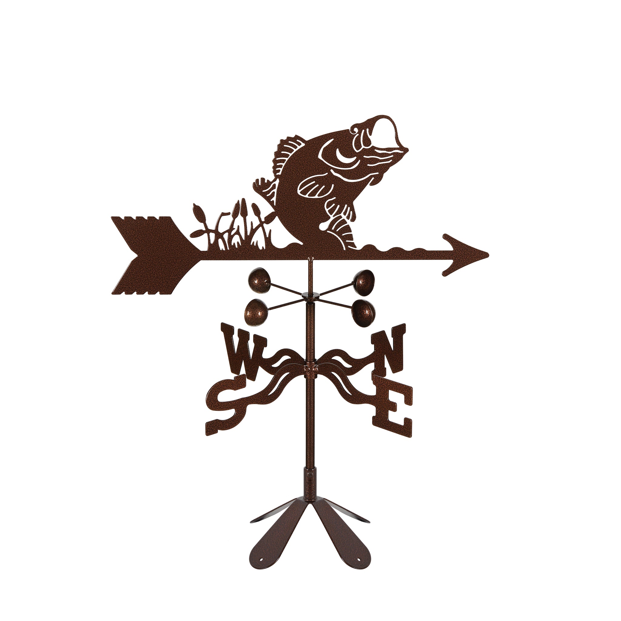 Bass Weathervane 4 Sided Mount