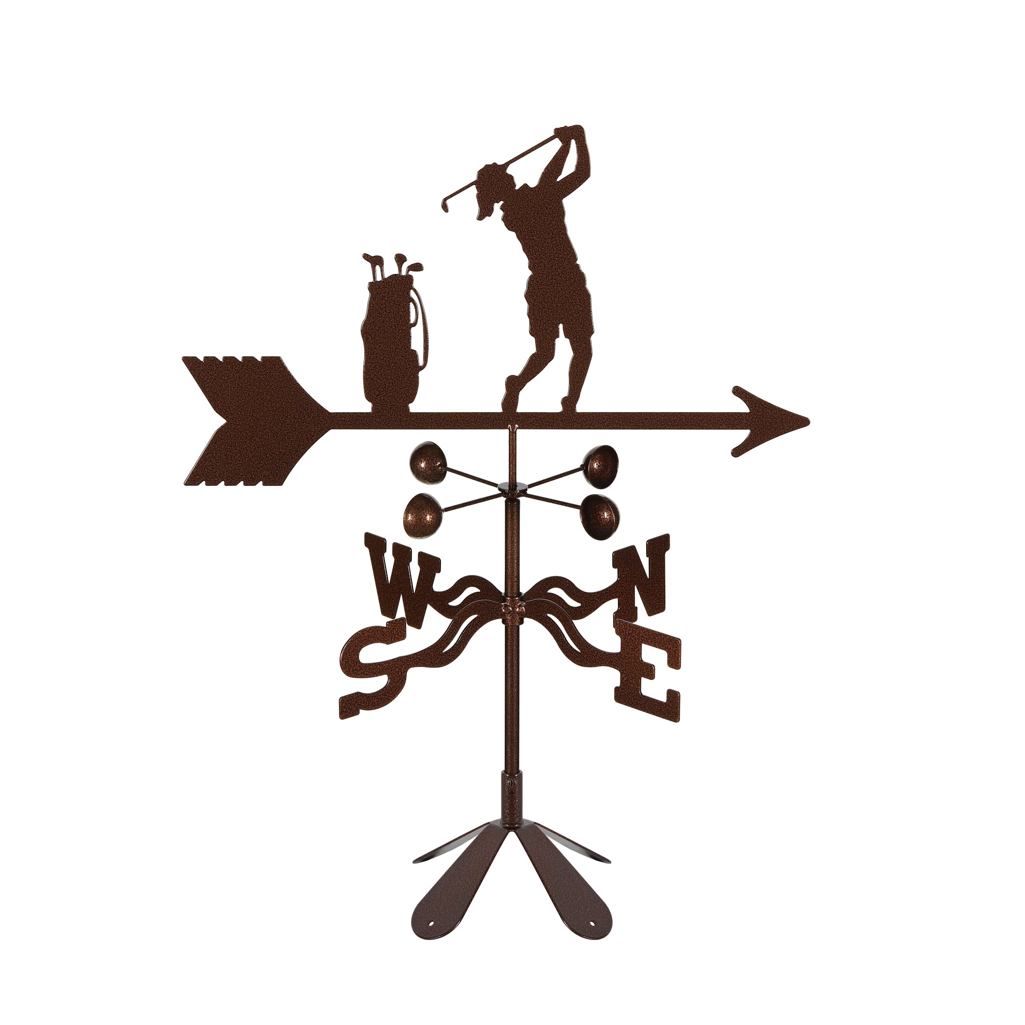 Female Golfer Weathervane 4 Sided Mount