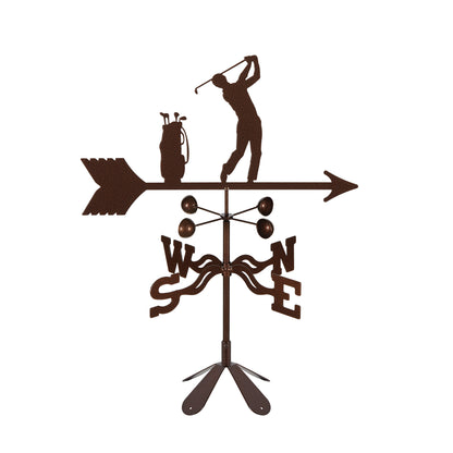 Male Golfer Weathervane 4 Sided Mount