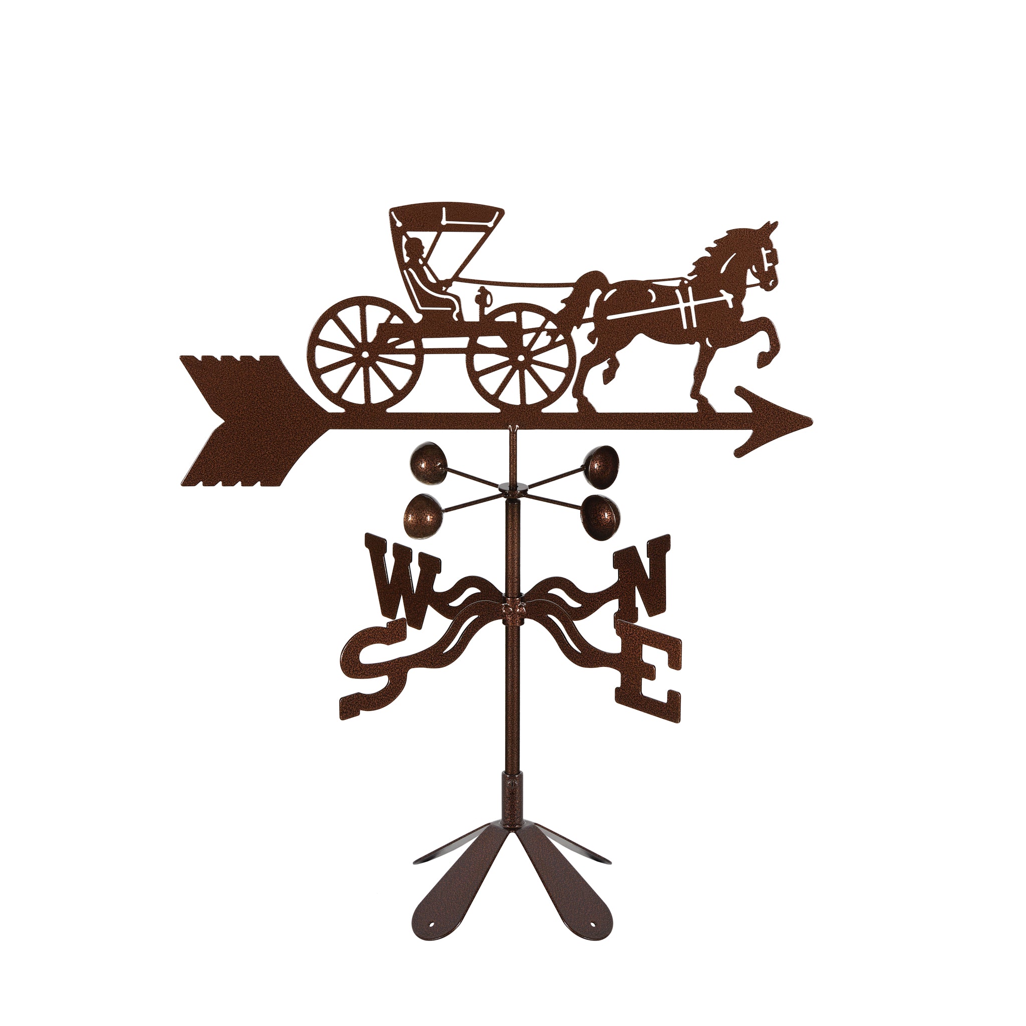 Doctor's Horse & Buggy Weathervane 4 Sided Mount