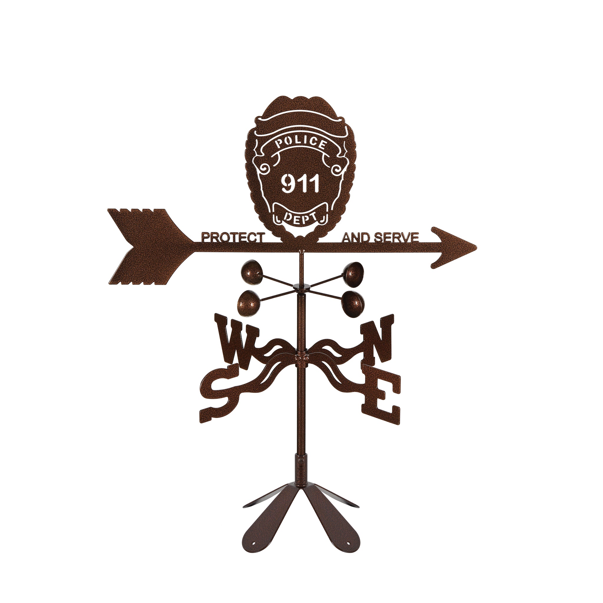 Police Badge Weathervane 4 Sided Mount