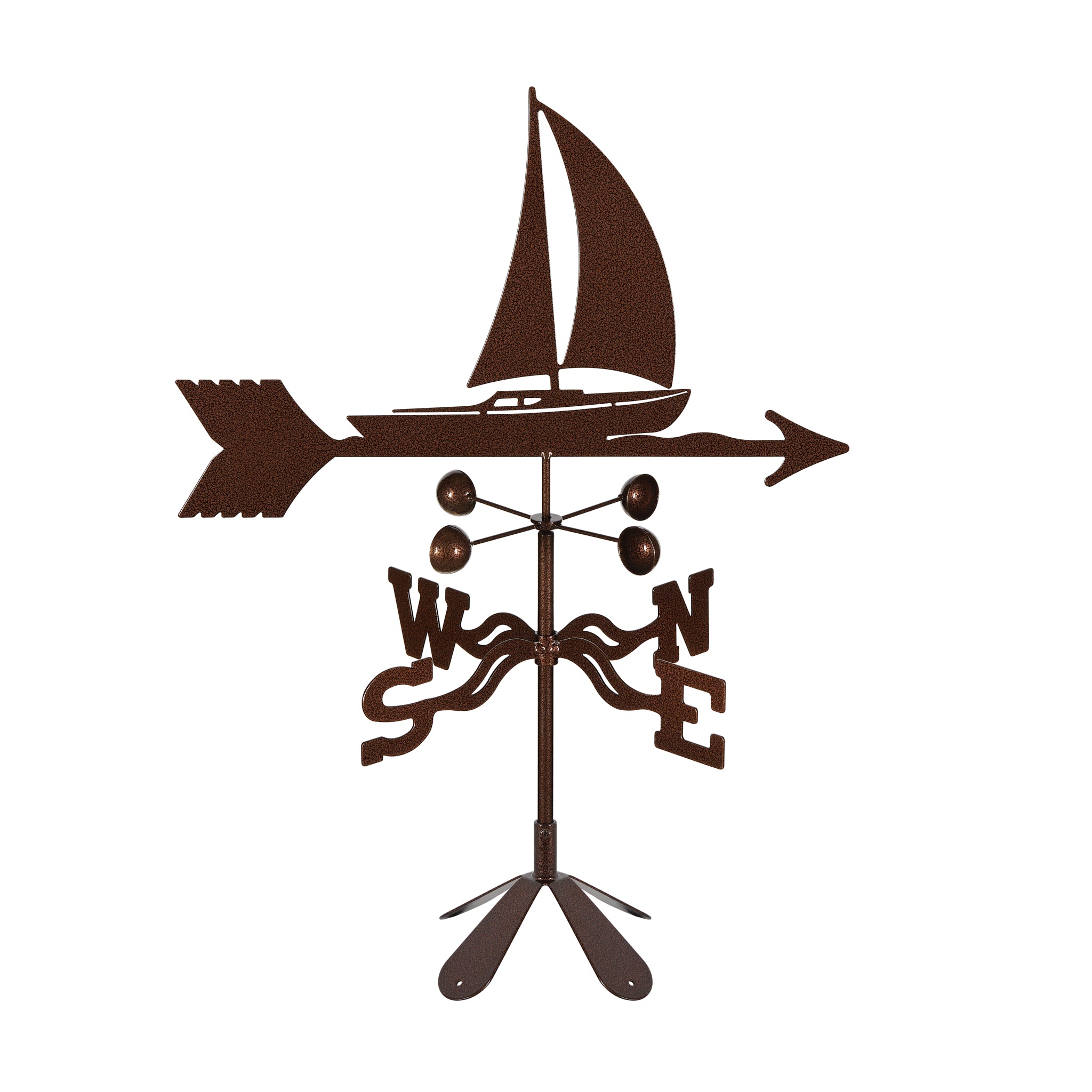 Sailboat Weathervane 4 Sided Mount