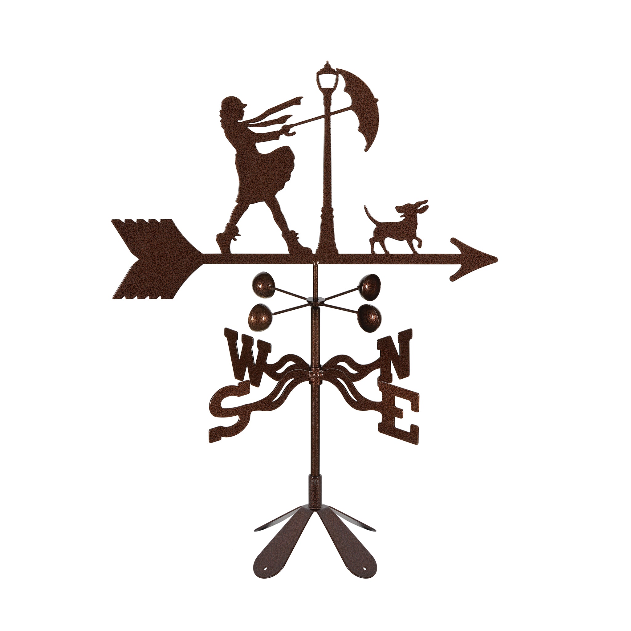 Windy Day Weathervane 4 Sided Mount