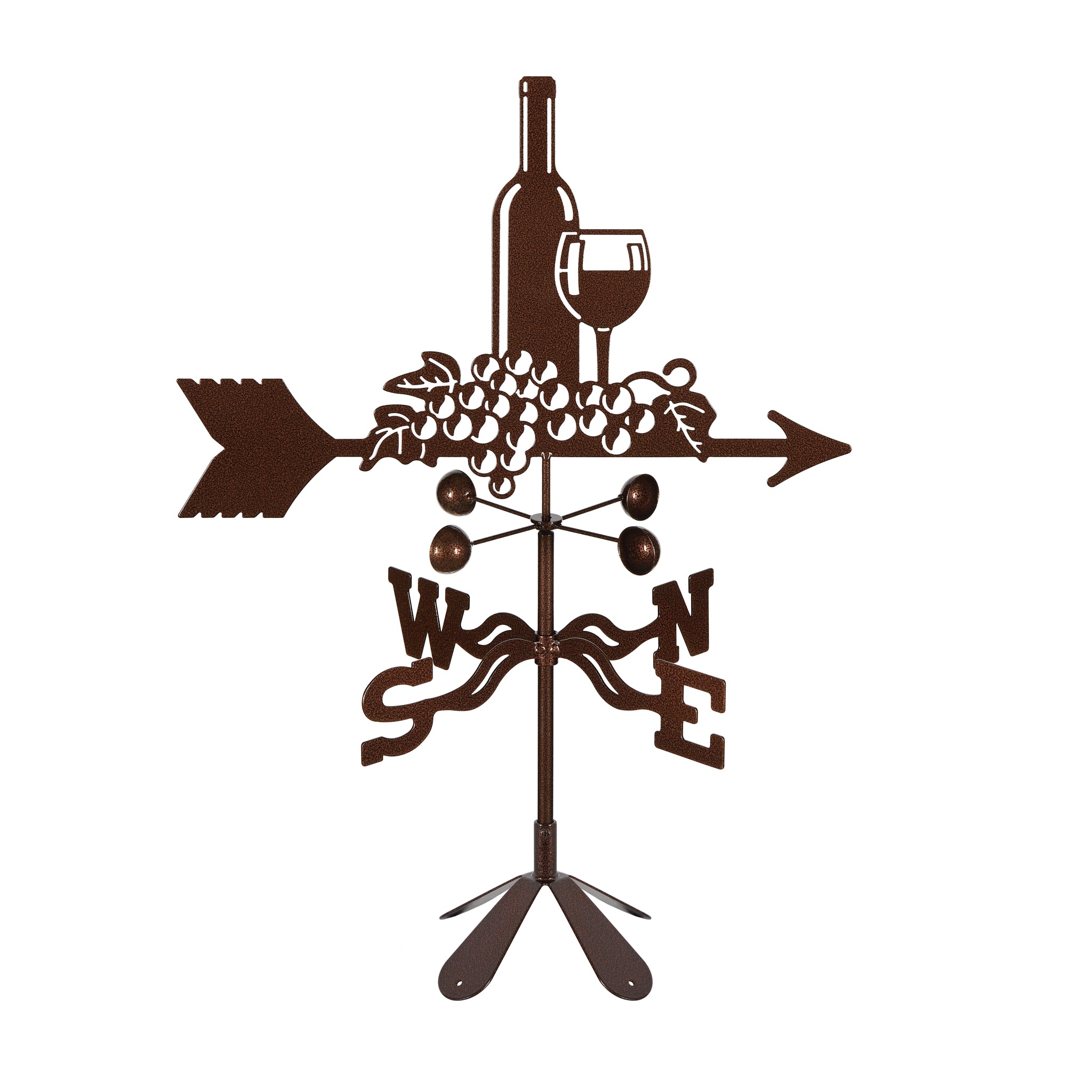 Wine & Grapes Weathervane 4 Sided Mount