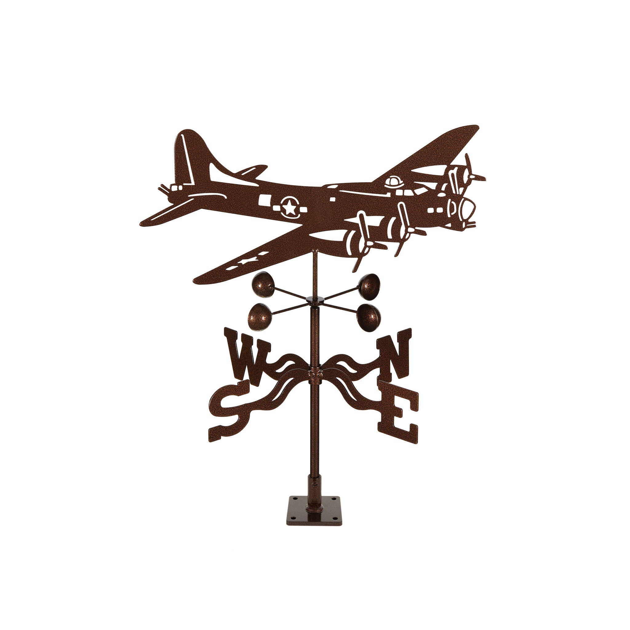 B-17 Airplane Weathervane Deck Mount