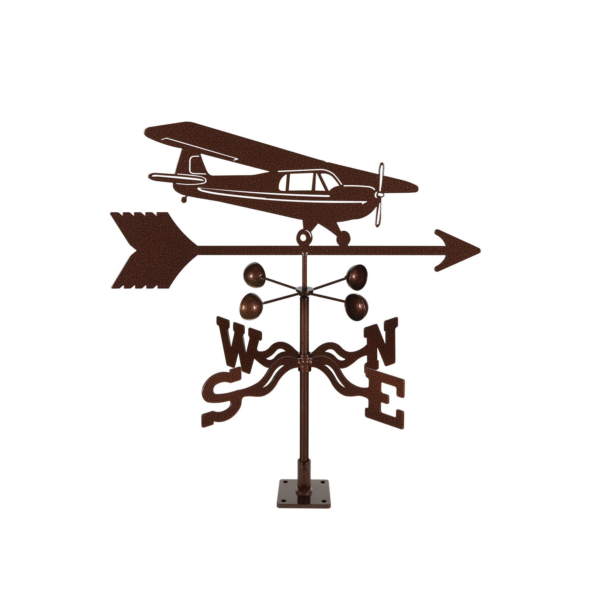 Hi-Wing Airplane Weathervane Deck Mount