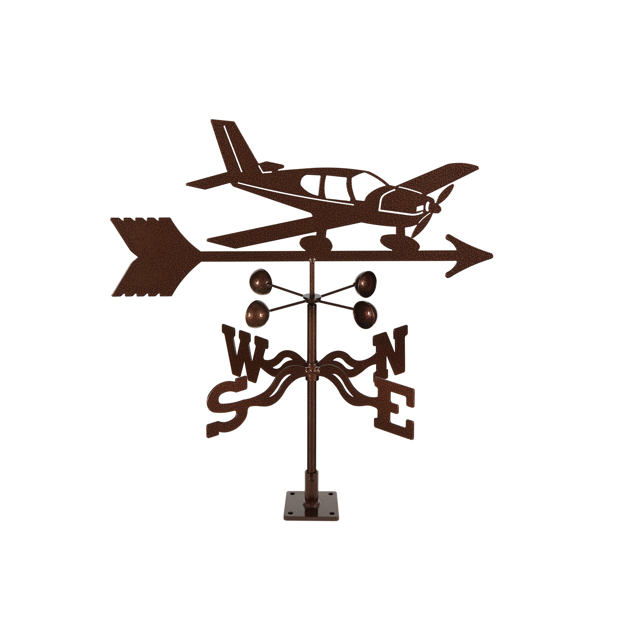 Lo-Wing Airplane Weathervane Deck Mount