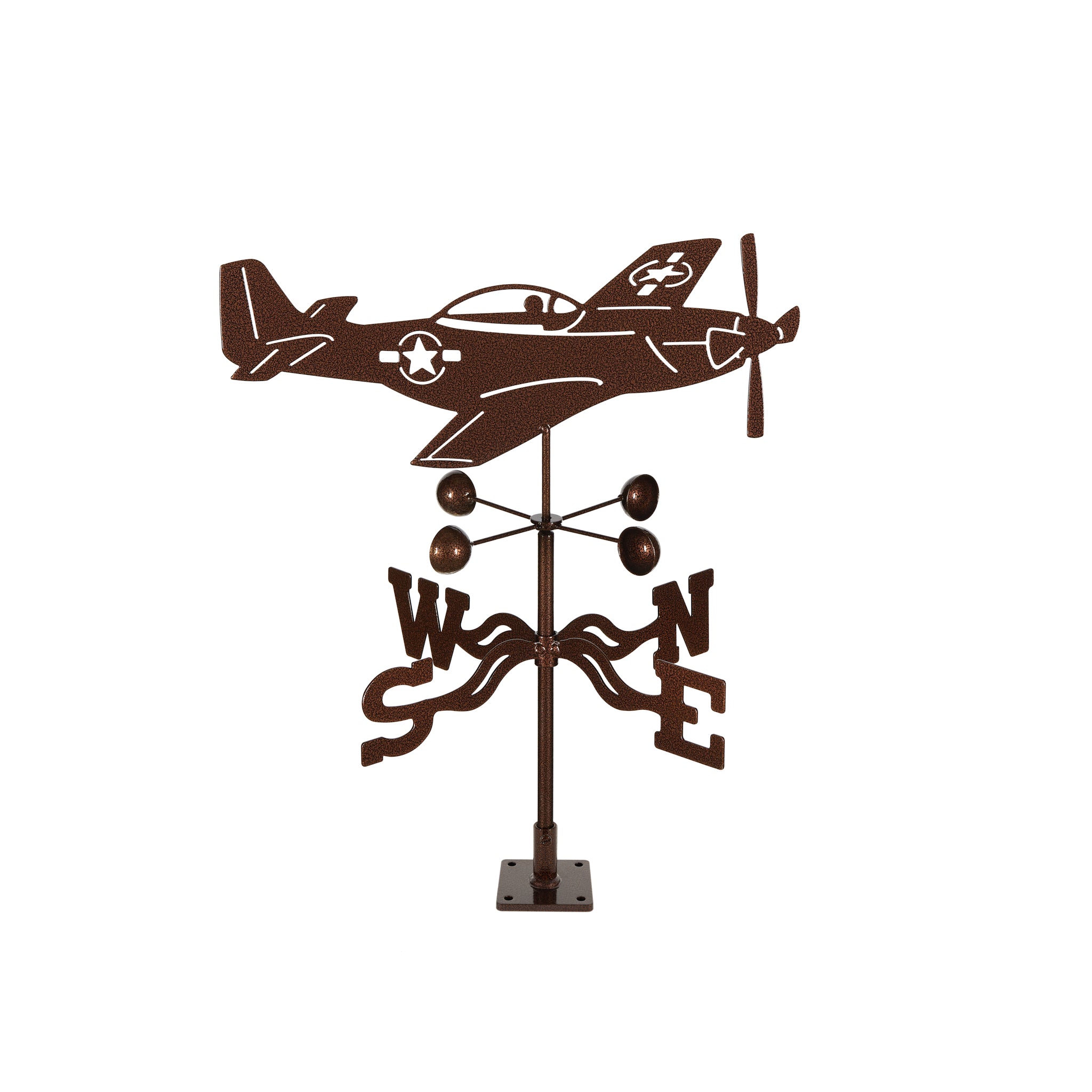 P-51 Mustang Airplane Weathervane Deck Mount