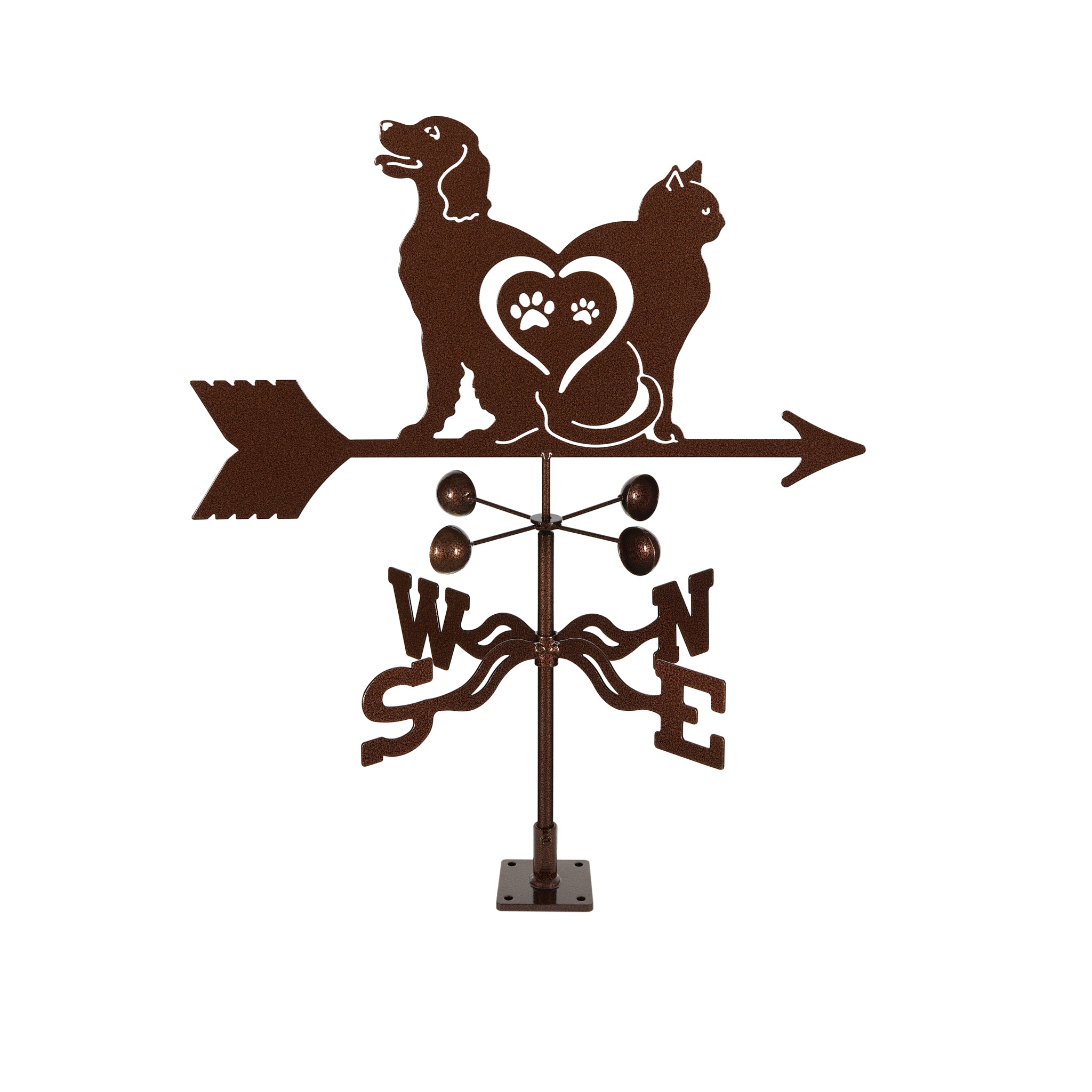 Cat and Dog (Love) Weathervane Deck Mount