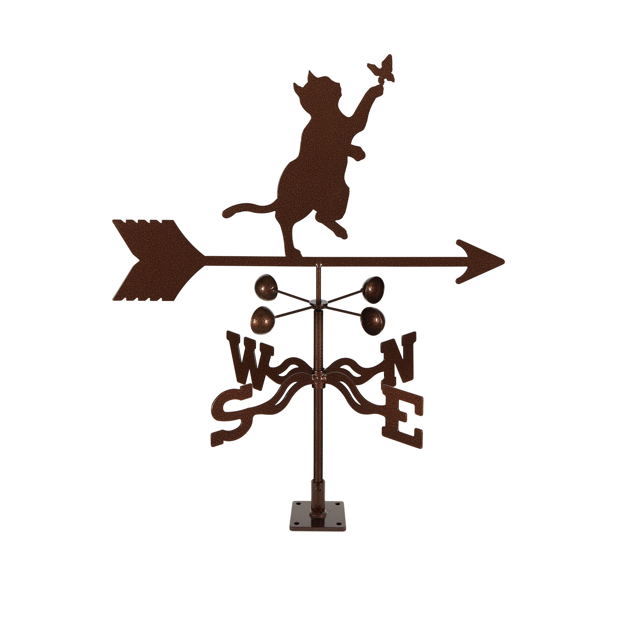 Cat & Butterfly Weathervane Deck Mount