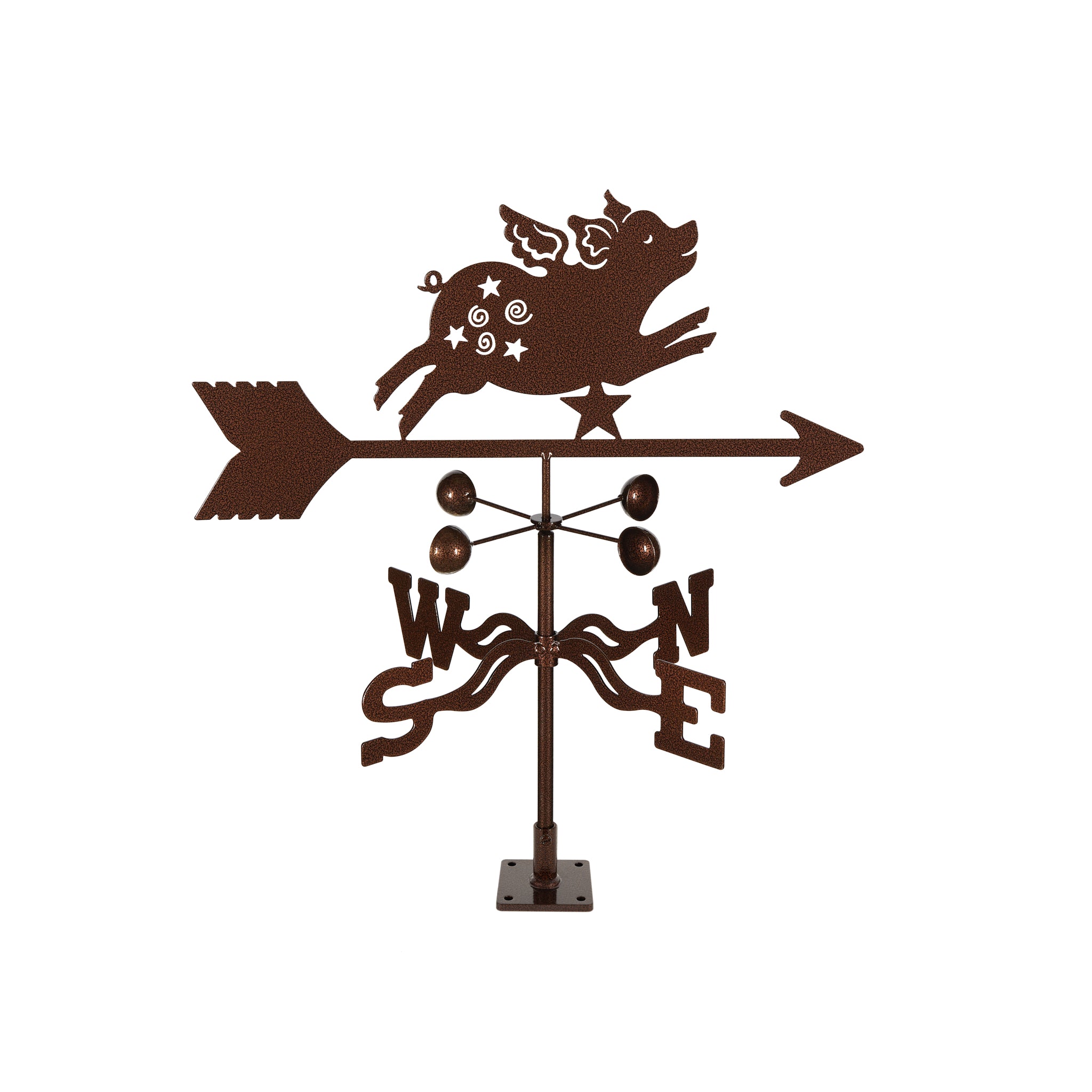 Flying Pig Weathervane Deck Mount