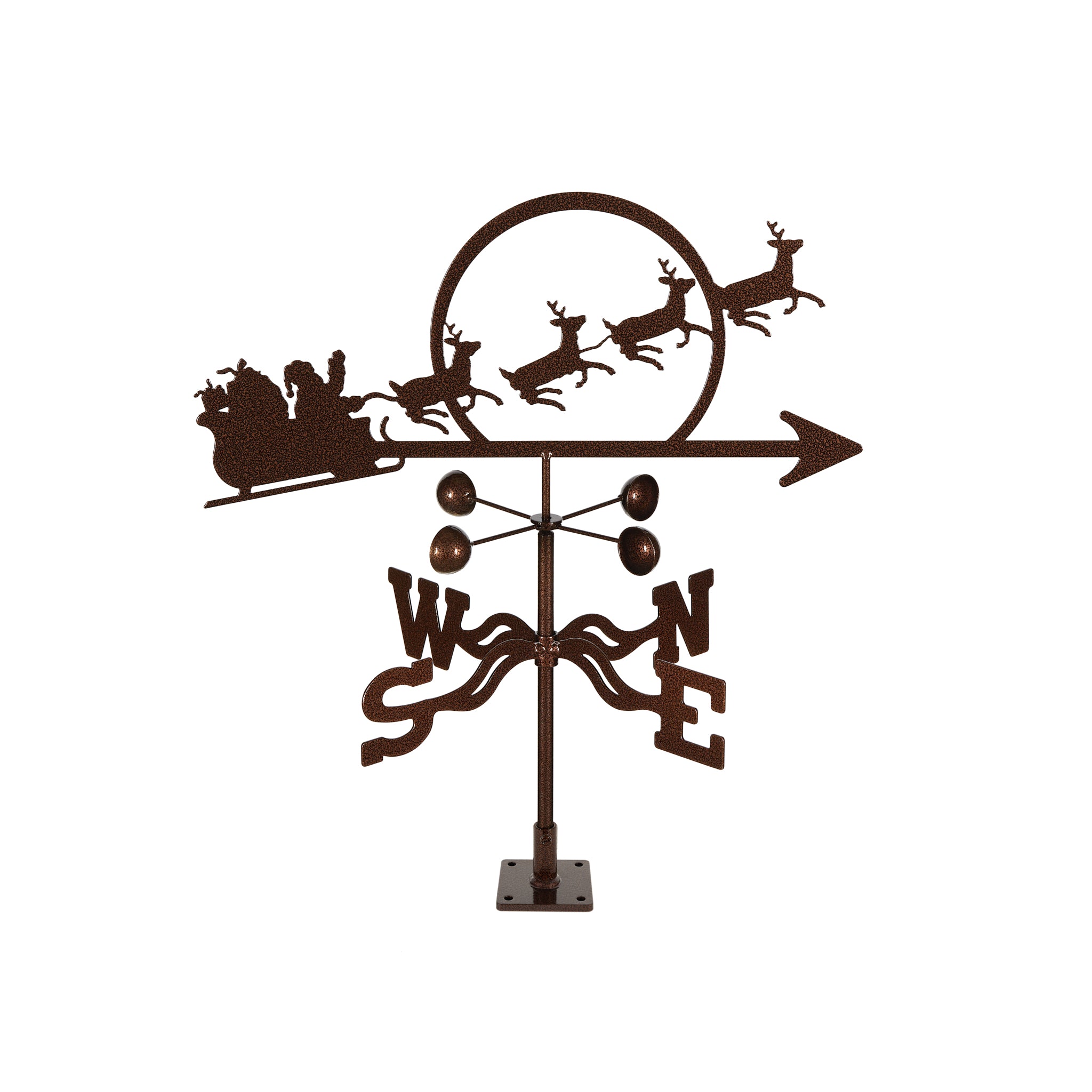 Santa With Sleigh Weathervane Deck Mount