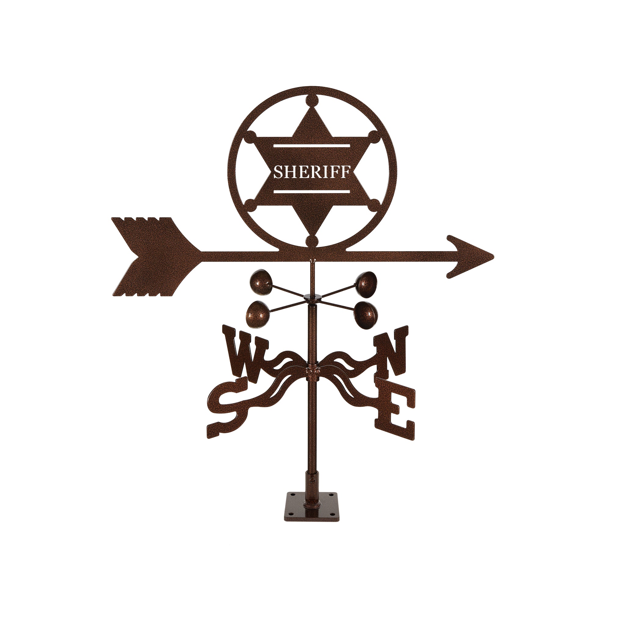 Sheriff 6 pt. Badge Weathervane Deck Mount
