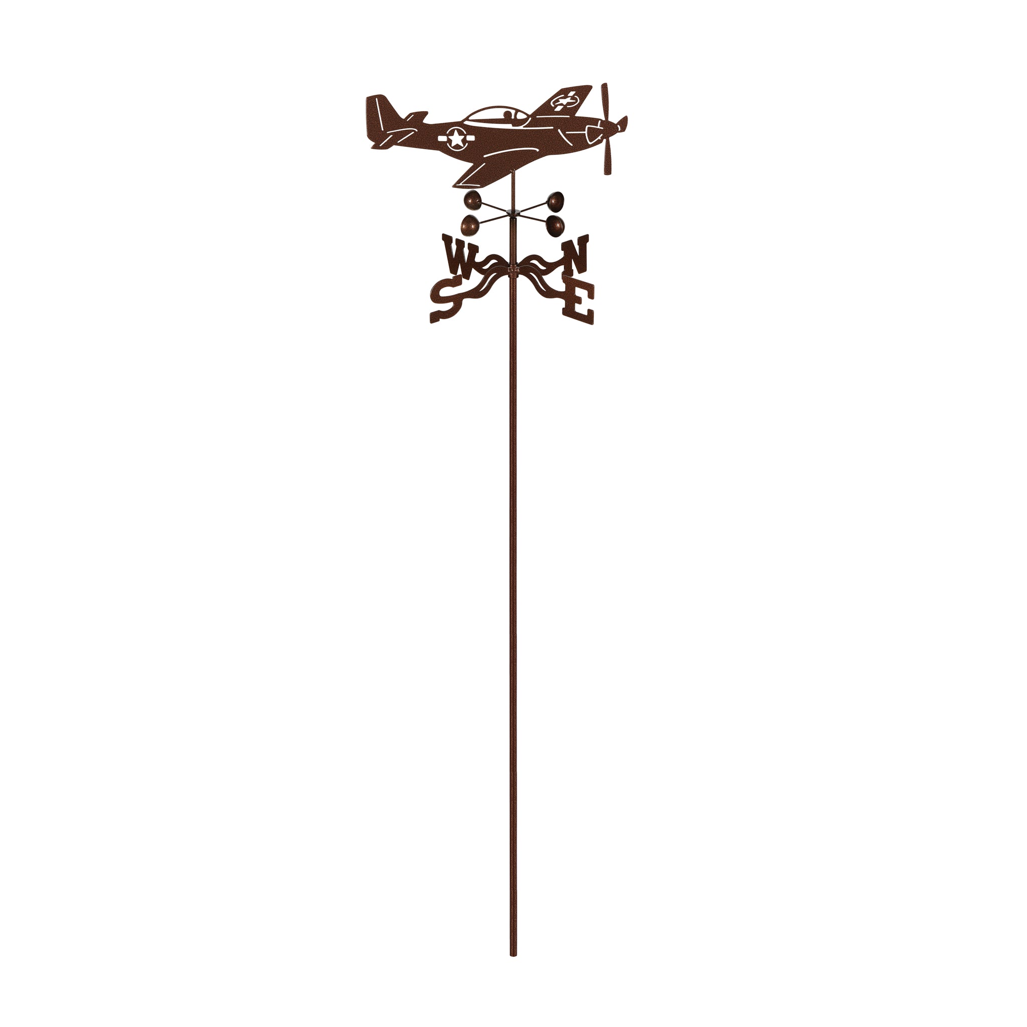 P-51 Mustang Airplane Weathervane Garden Mount