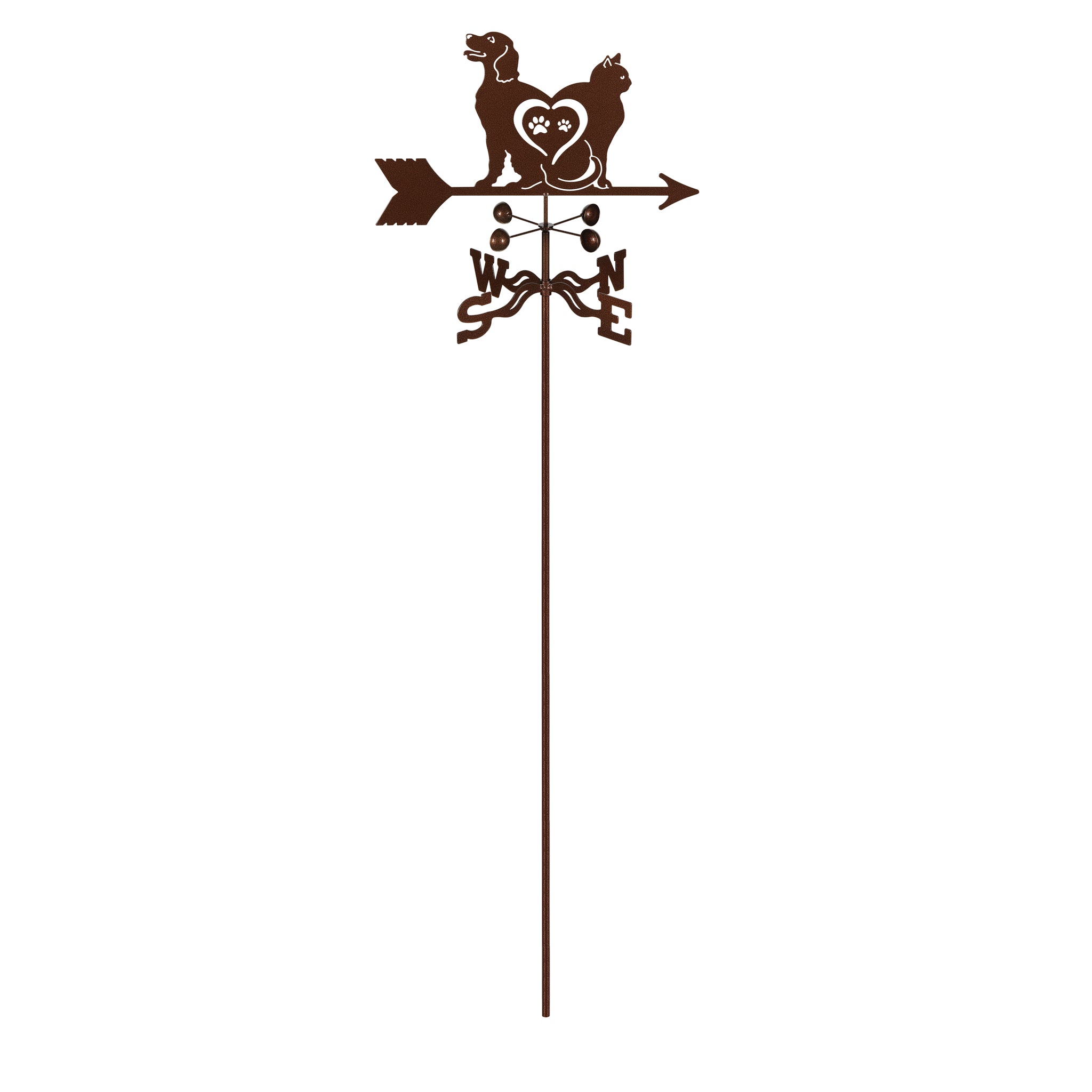Cat and Dog (Love) Weathervane Garden Mount