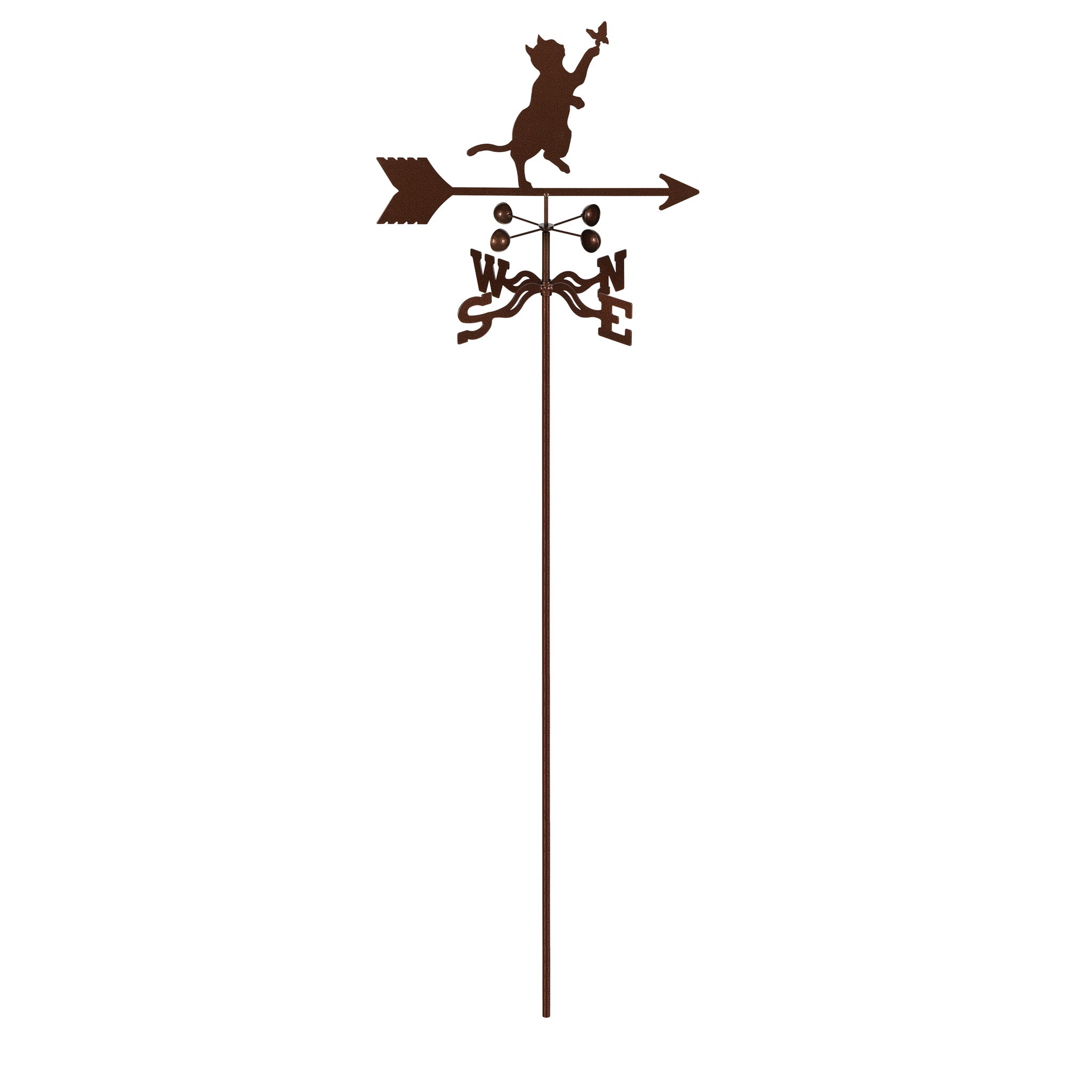 Cat & Butterfly Weathervane Garden Mount